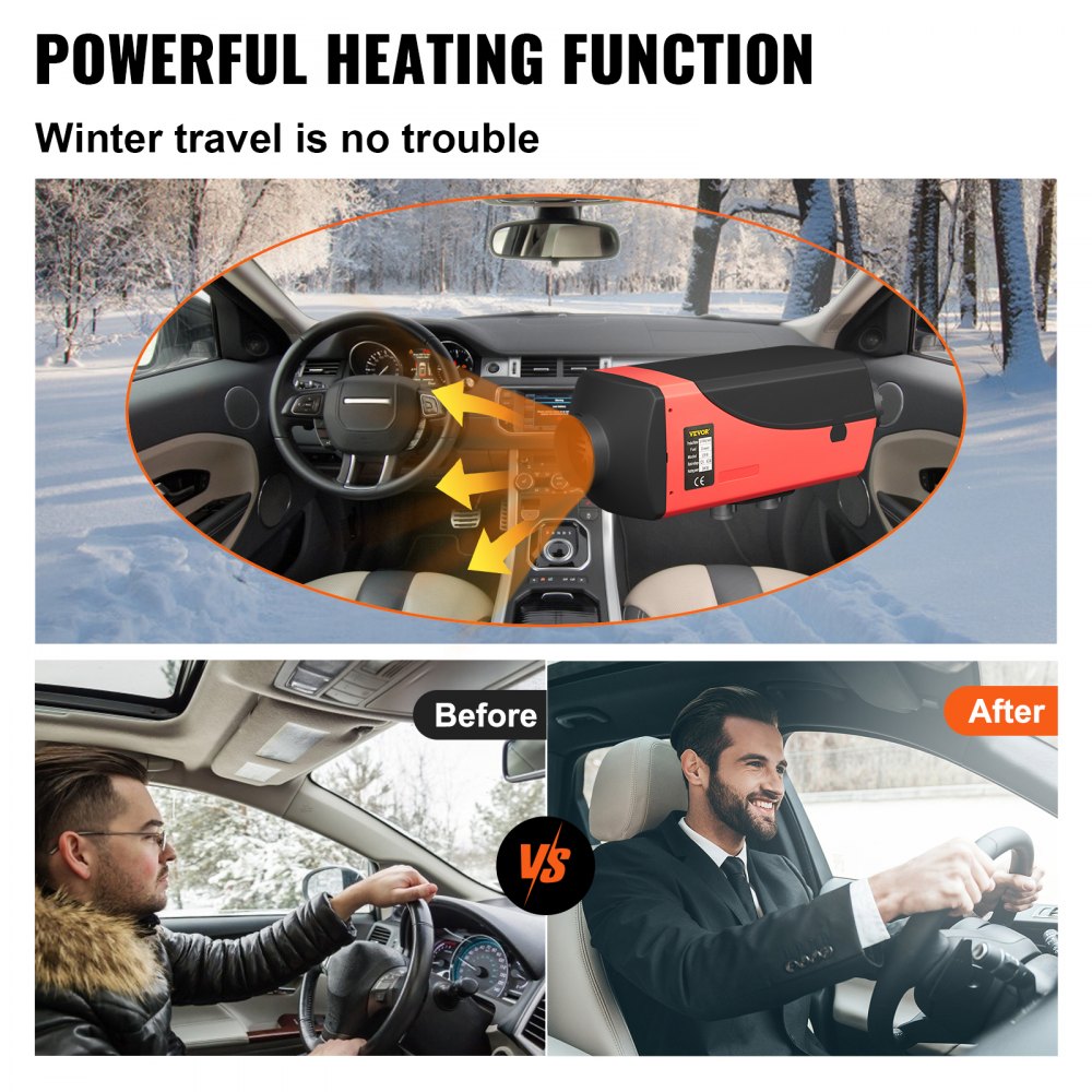 VEVOR 3KW Diesel Parking Heater 12V Diesel Air Heater 3000W Diesel Heater Double Mufflers with LCD Thermostat for RV Boats Car Bus Caravan Motorhome 