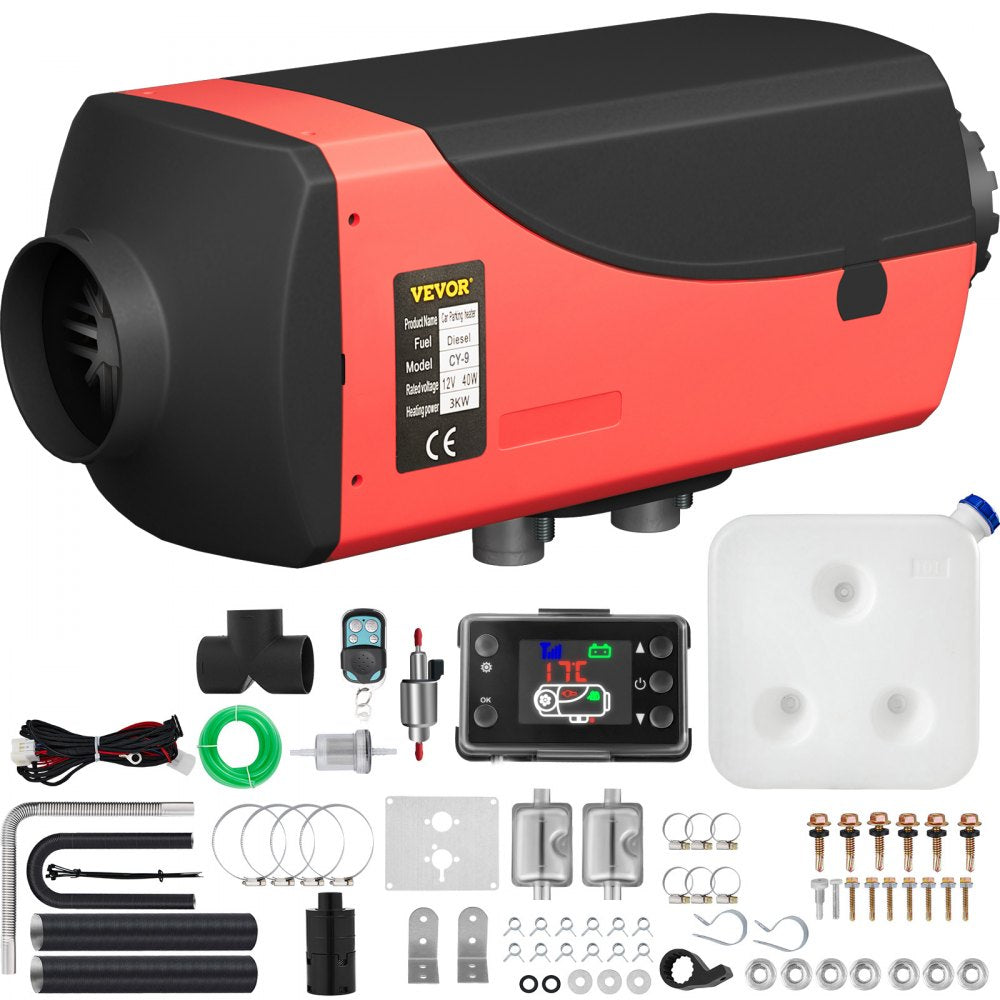 VEVOR 3KW Diesel Parking Heater 12V Diesel Air Heater 3000W Diesel Heater Double Mufflers with LCD Thermostat for RV Boats Car Bus Caravan Motorhome 