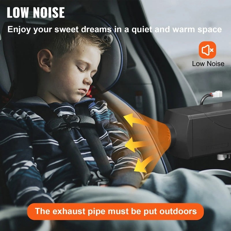 5KW 12V Diesel Air Heater with LCD Monitor, Remote Control and Silencer