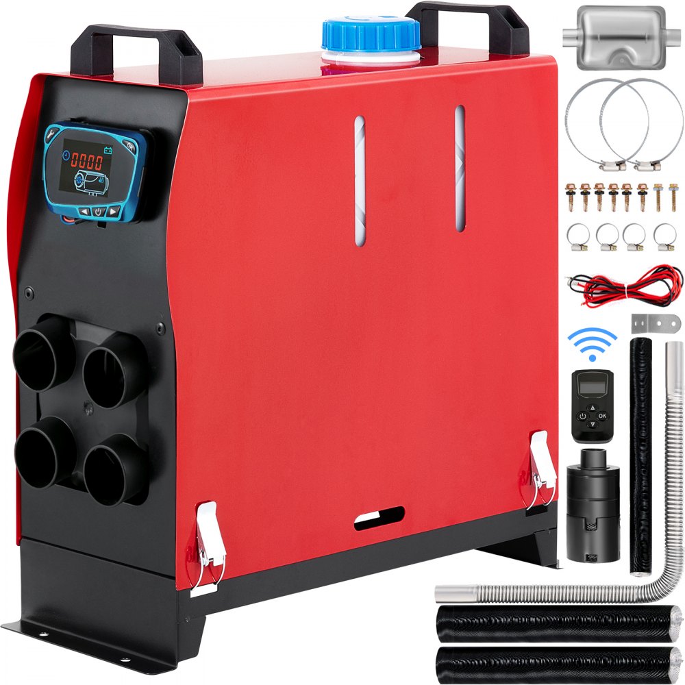 VEVOR 5kw Diesel Air Heater 12V Parking Heater Diesel 4 Holes for Caravan RV and Bus (12V 5KW with Blue LCD Monitor and Silencer) 