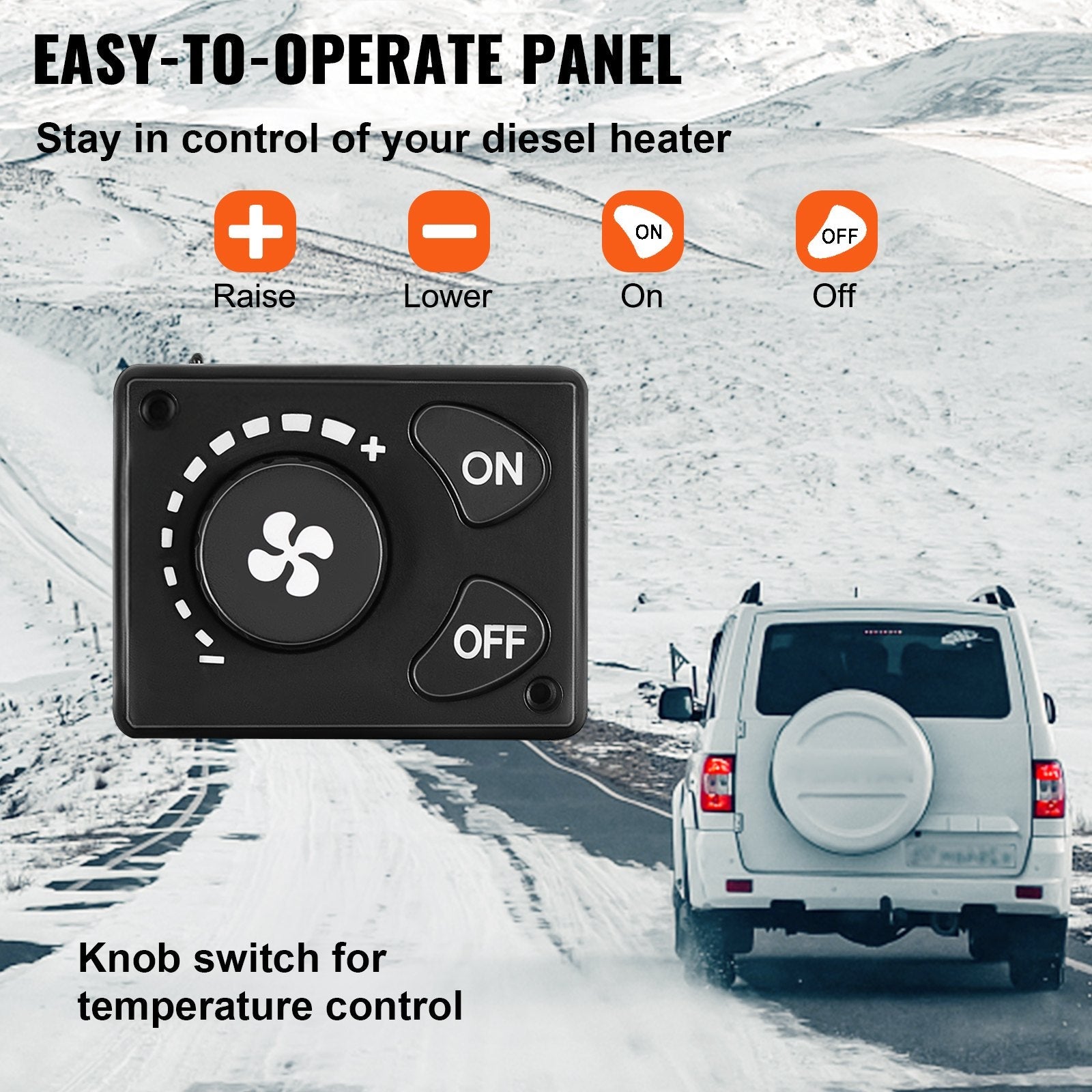 VEVOR Diesel Air Heater 8KW Diesel Parking Heater 12V Diesel Heater Muffler with Knob Switch for RV Motorhome Trucks Boats and Trailer 