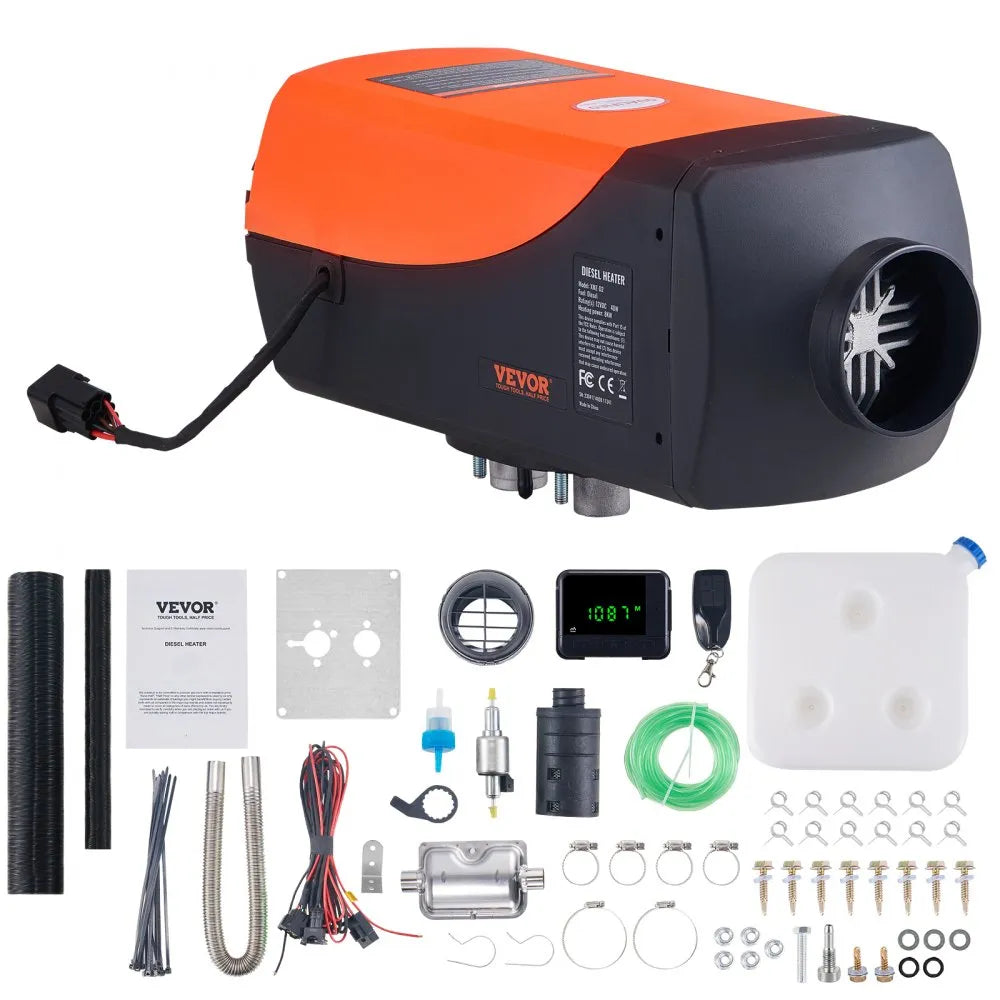 VEVOR 12V 8KW Diesel Heater, Portable Diesel Air Heater with LCD & Remote Control, 10L Fuel Tank, Rapid Heating for RV, Camper, Trailer, Van, and Boat 