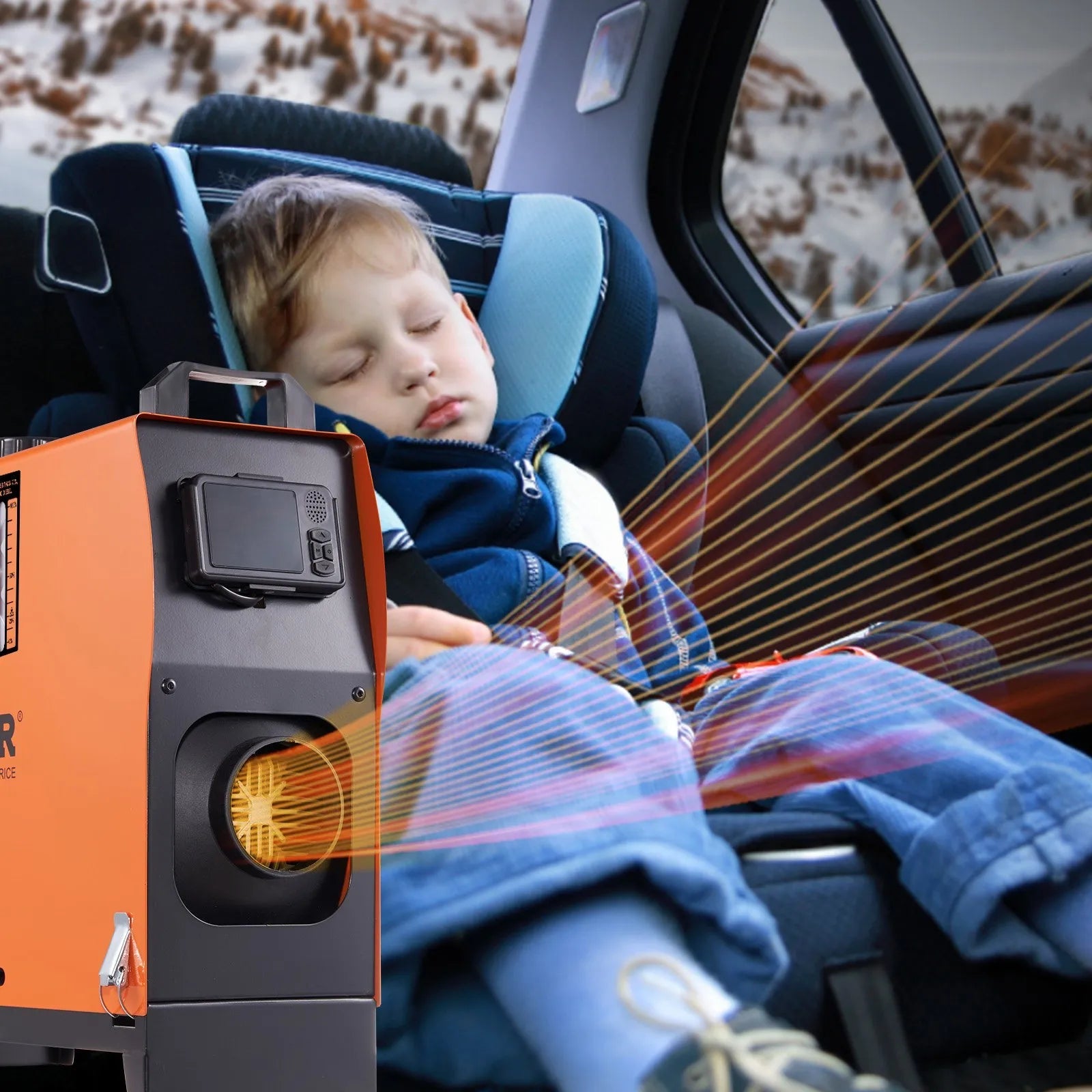 VEVOR 5 KW Diesel Air Heater, Bluetooth App Control All-on-one Diesel Heater with Automatic Altitude Adjustment, Remote Control and LCD, Portable Parking Heater for RV Trailer Camper Van Boat 