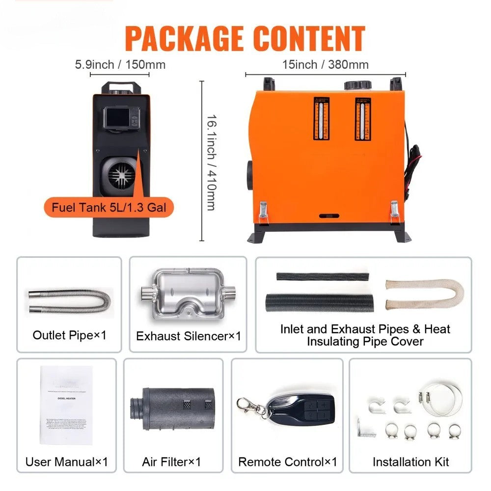 8KW Diesel Heater with Automatic Altitude Adjustment for RV and Camper