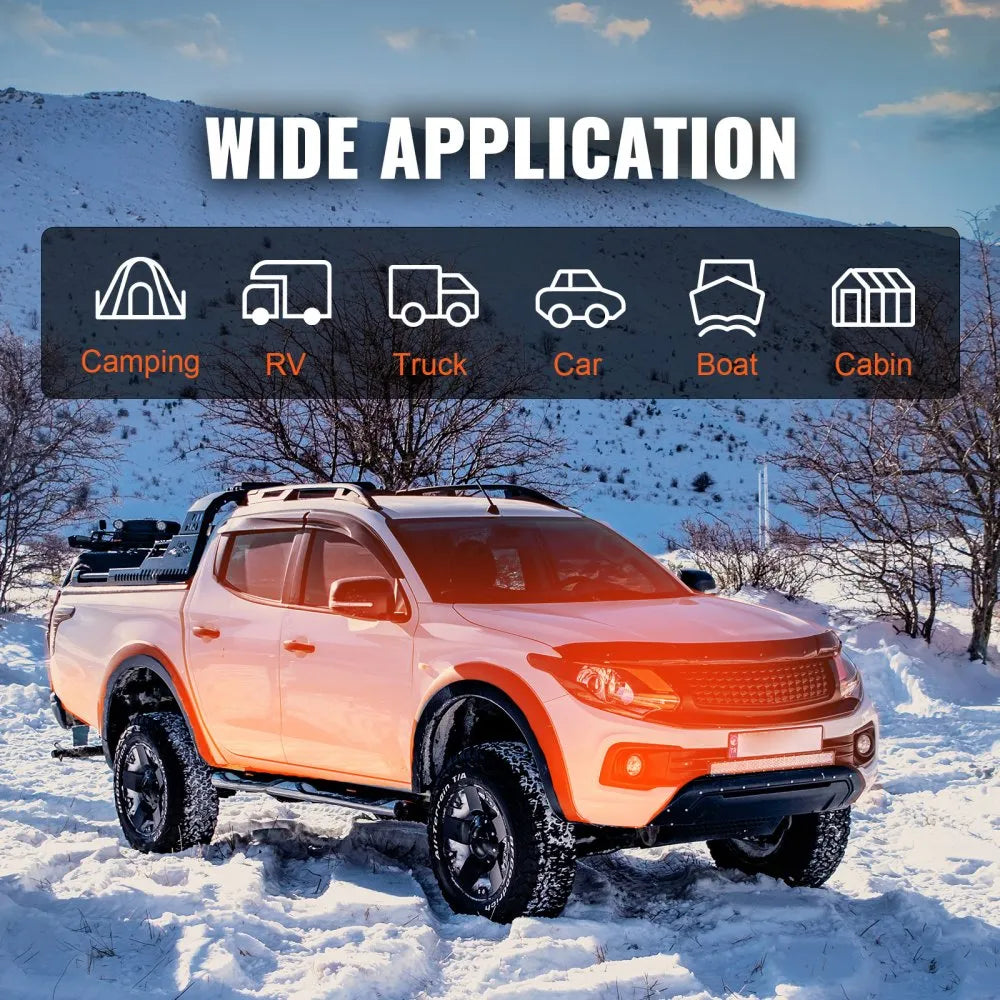 VEVOR 12V 8KW Diesel Air Heater, All-in-One Portable Diesel Heater with LCD Display & Remote Control, 5L Fuel Tank, Rapid Heating for RV, Camper, Trailer, Van, and Boat 