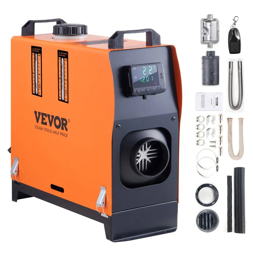 VEVOR 12V 8KW Diesel Air Heater, All-in-One Portable Diesel Heater with LCD Display & Remote Control, 5L Fuel Tank, Rapid Heating for RV, Camper, Trailer, Van, and Boat 