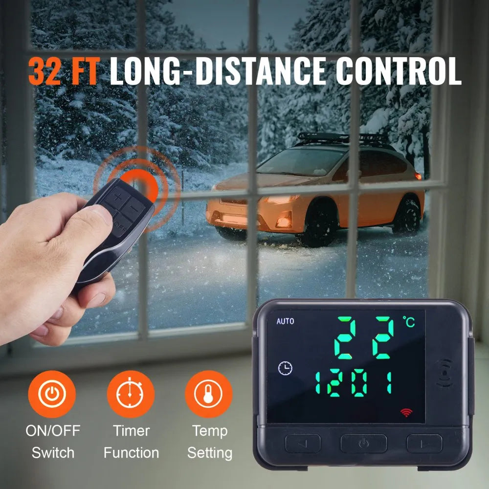 12V 8KW Diesel Air Heater with LCD Display, Remote Control and 5L Fuel Tank