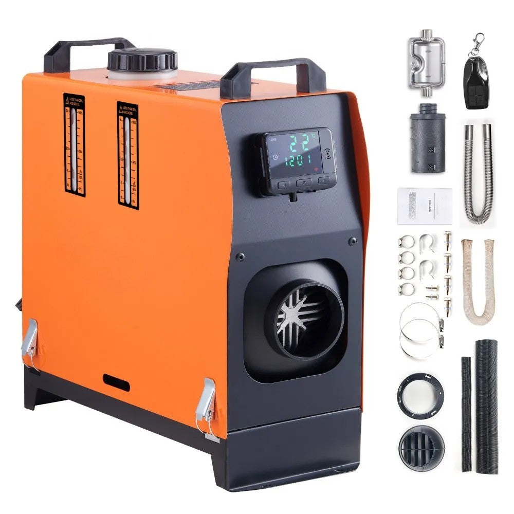 12V 8KW Diesel Air Heater with LCD Display, Remote Control and 5L Fuel Tank