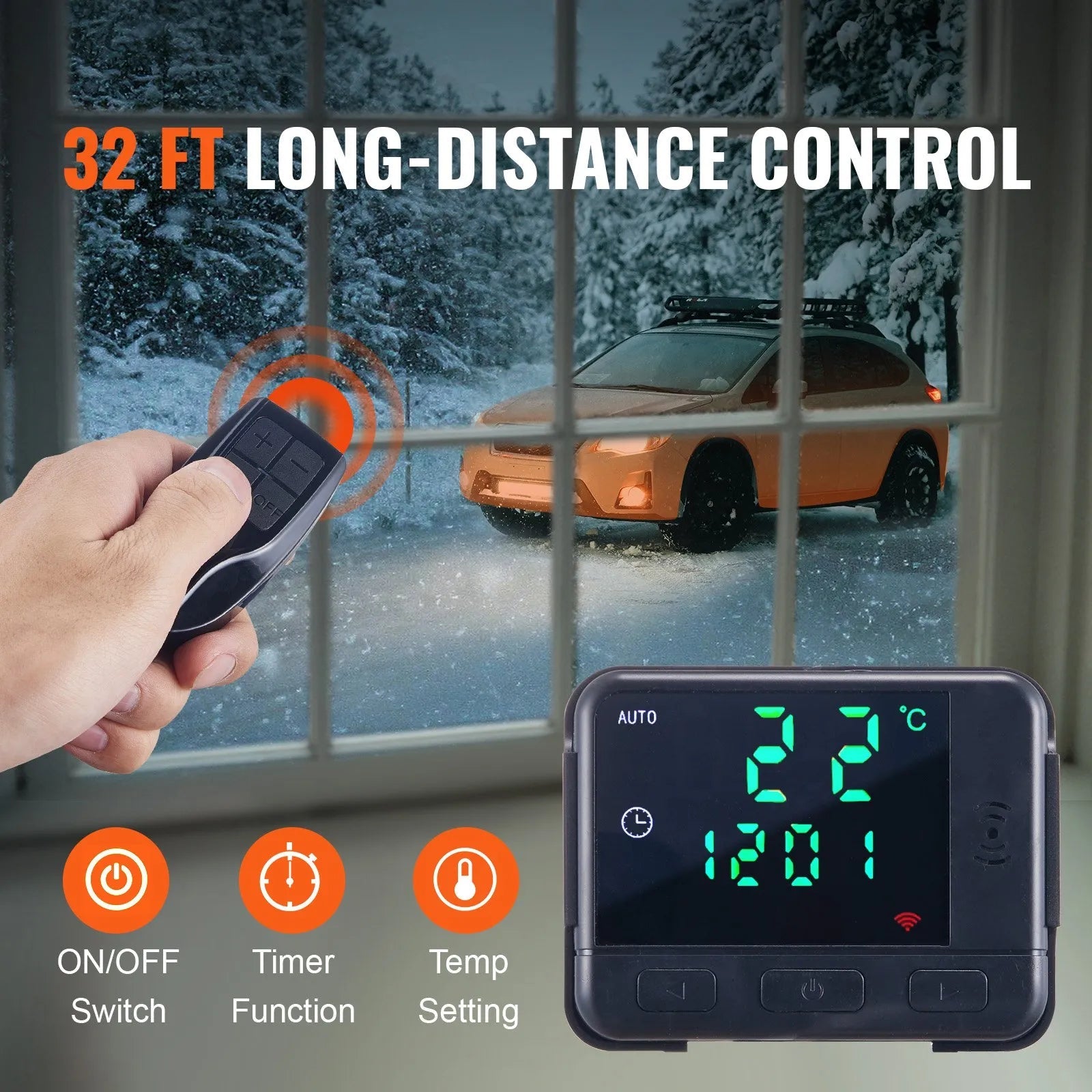 VEVOR 12V 8KW Diesel Air Heater, All-in-One Portable Diesel Heater with LCD Display & Remote Control, 5L Fuel Tank, Rapid Heating for RV, Camper, Trailer, Van, and Boat 