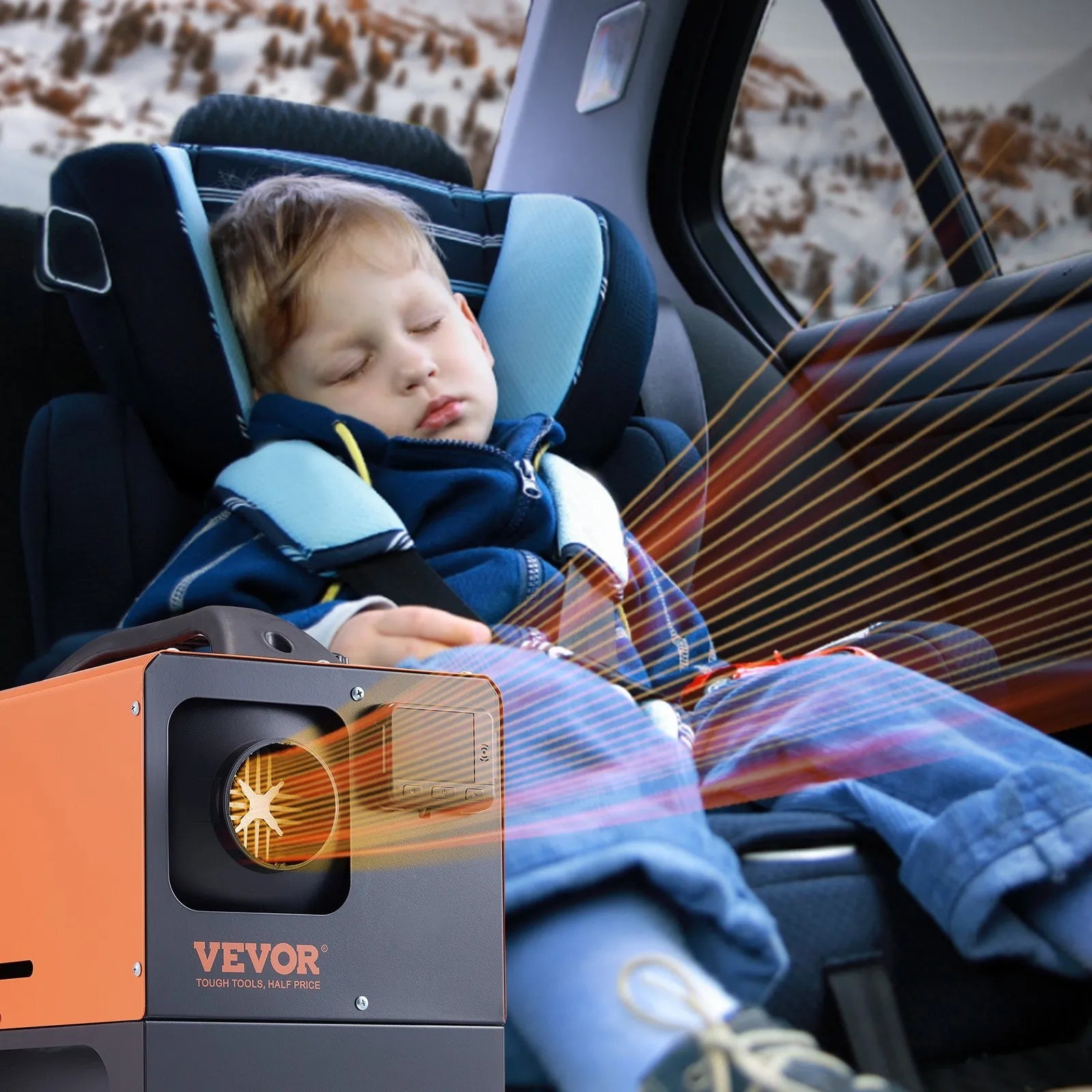 VEVOR 12V 8KW Diesel Air Heater, All-in-One Portable Diesel Heater with LCD Display & Remote Control, 5L Fuel Tank, Rapid Heating for RV, Camper, Trailer, Van, and Boat 