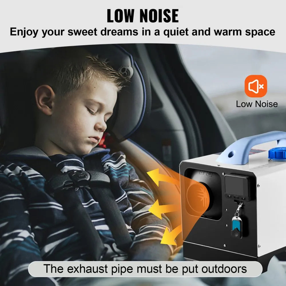 8KW 12V Diesel Air Parking Heater with Black LCD Switch and Remote Control