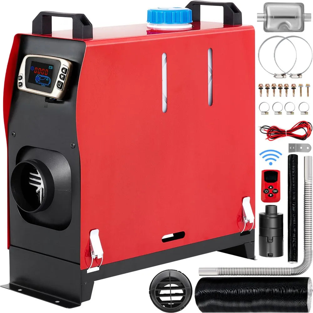 12V 5KW Diesel Air Heater with Muffler, Remote Control and LCD Thermostat