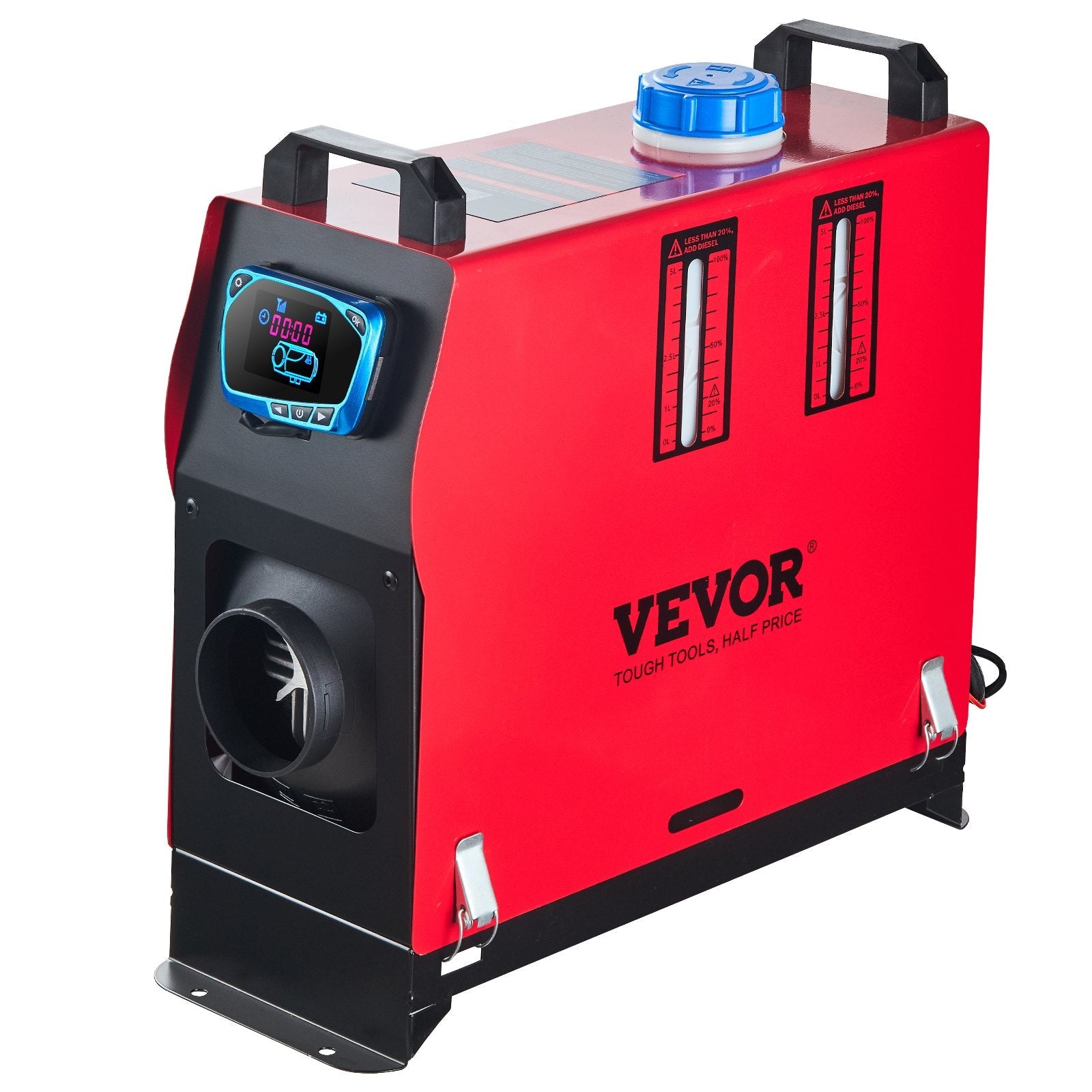 VEVOR 8KW Diesel Air Heater All in One 1 Air Outlet Diesel Heater 12V Remote Control Parking Heater Silencer with Blue LCD Switch for RV Trucks Bus and Trailer 