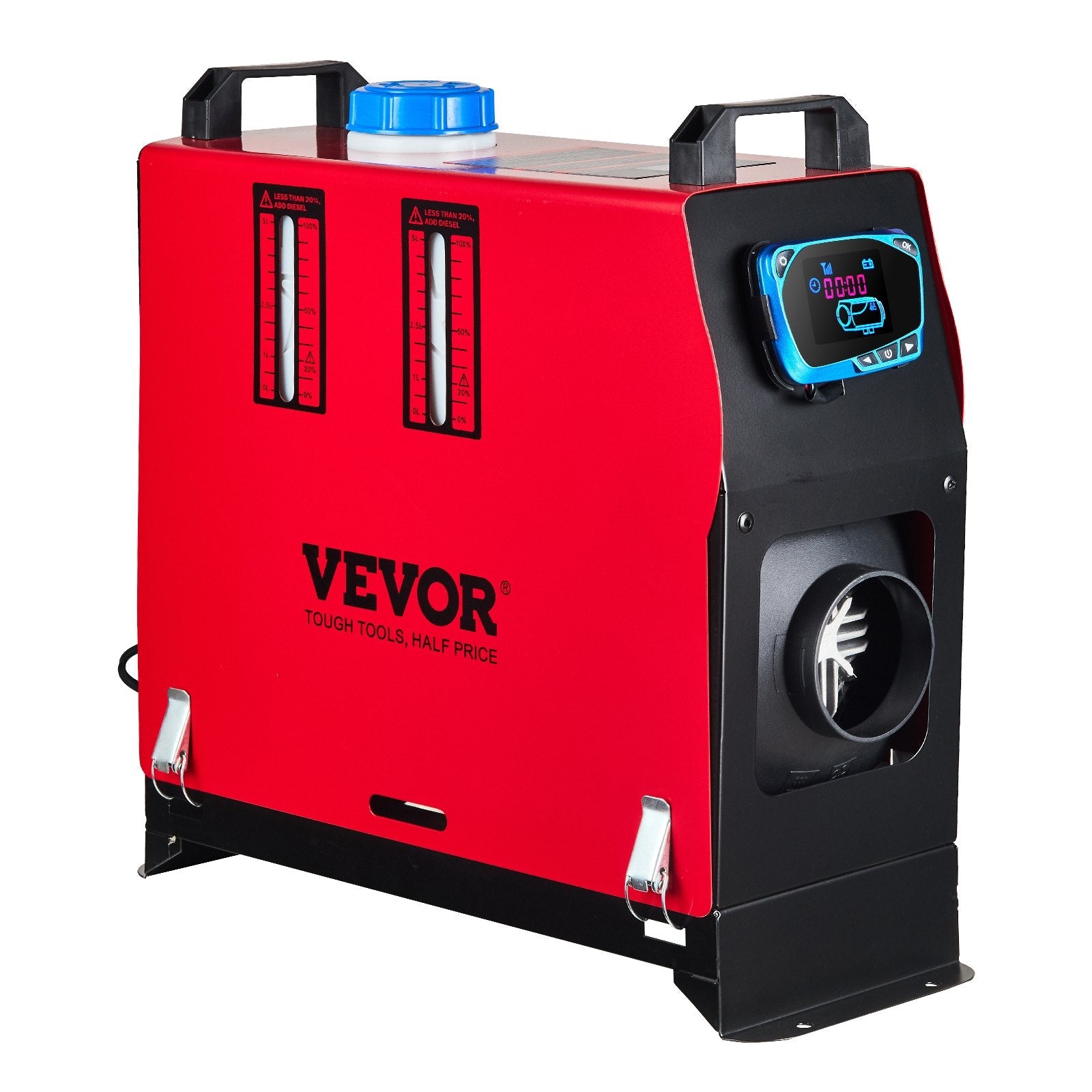 VEVOR 8KW Diesel Air Heater All in One 1 Air Outlet Diesel Heater 12V Remote Control Parking Heater Silencer with Blue LCD Switch for RV Trucks Bus and Trailer 