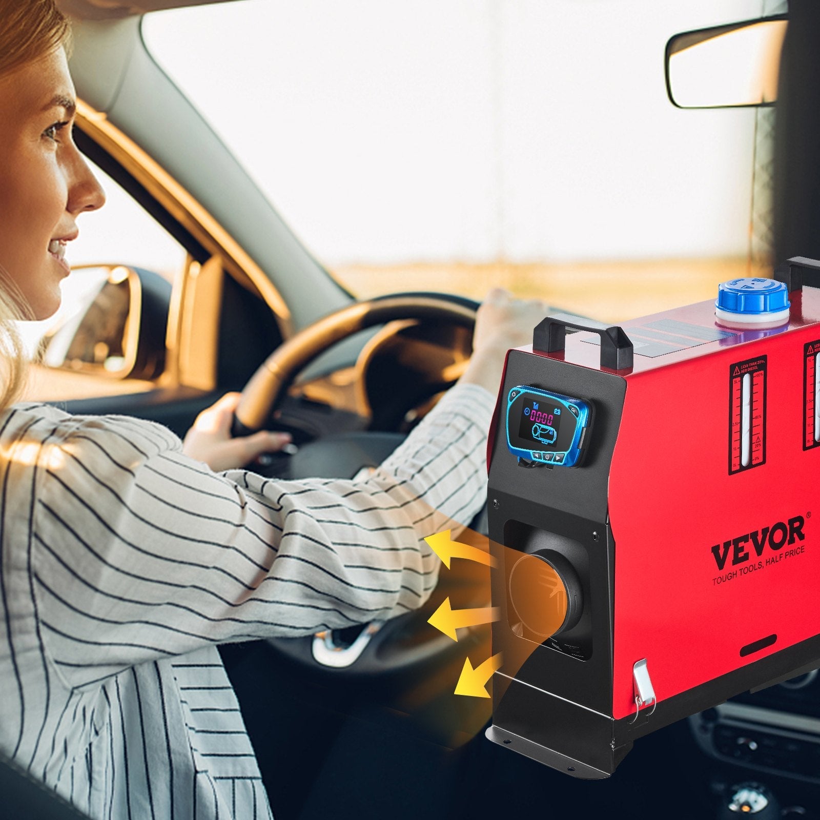 VEVOR 8KW Diesel Air Heater Muffler Diesel Heater 12V 8000W Diesel Parking Heater Remote Control Remote Control with LCD Switch for Car Bus Trucks Motor-Home and Boats 