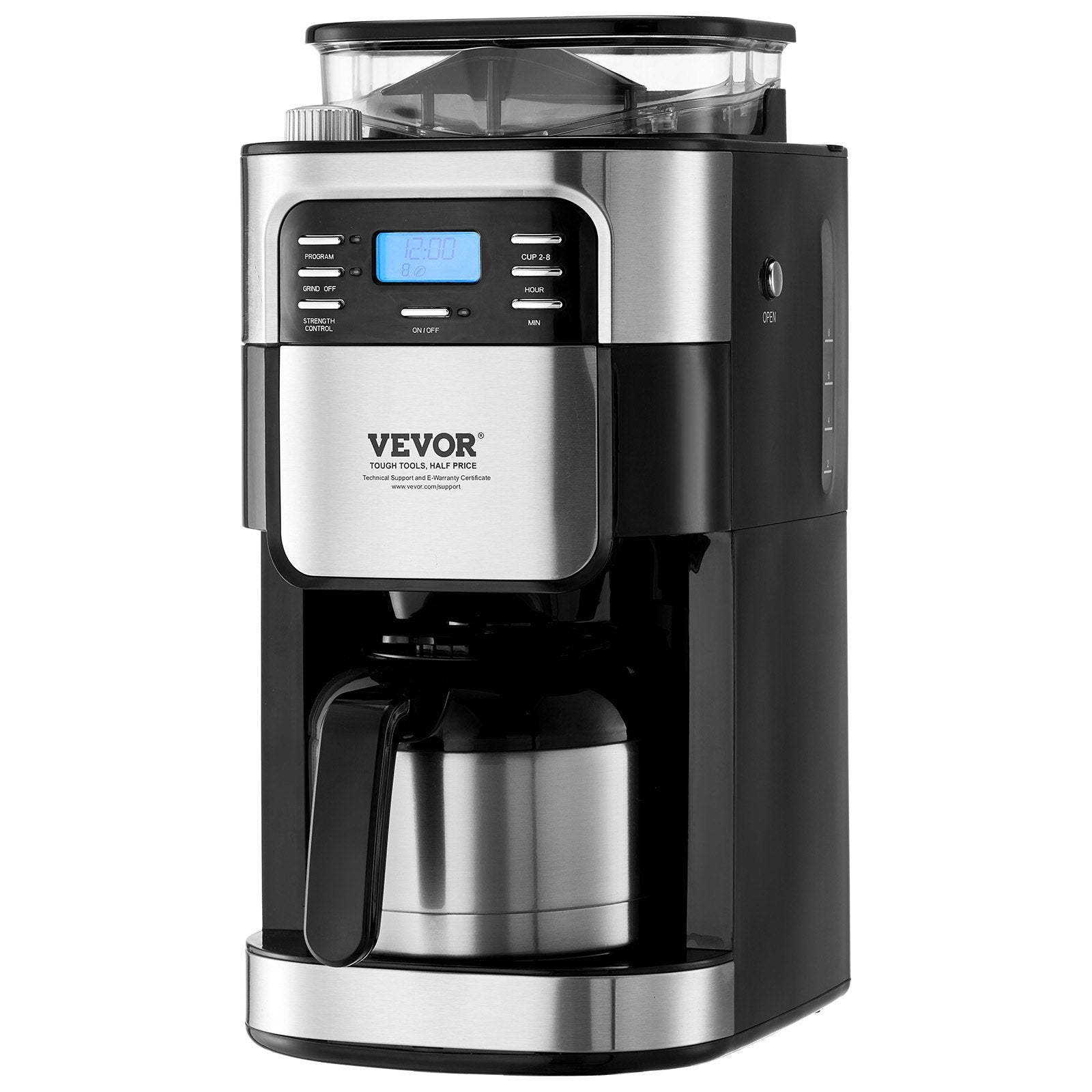 VEVOR 8-Cup Coffee Maker Drip Coffee Machine with 24-Hour Timer for Auto Brew 