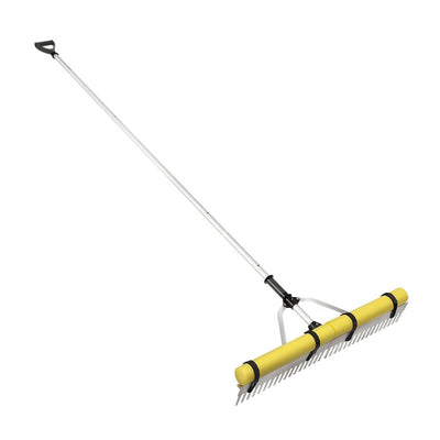 VEVOR Landscape Rake, 36" Head Aluminum Landscape Rake, Lake Weed Rake with 102.36" Adjustable Extension Handle, Rope and Float, for Loosening Soil, Lawn Care, Weeding Lake, Garden, Pond 
