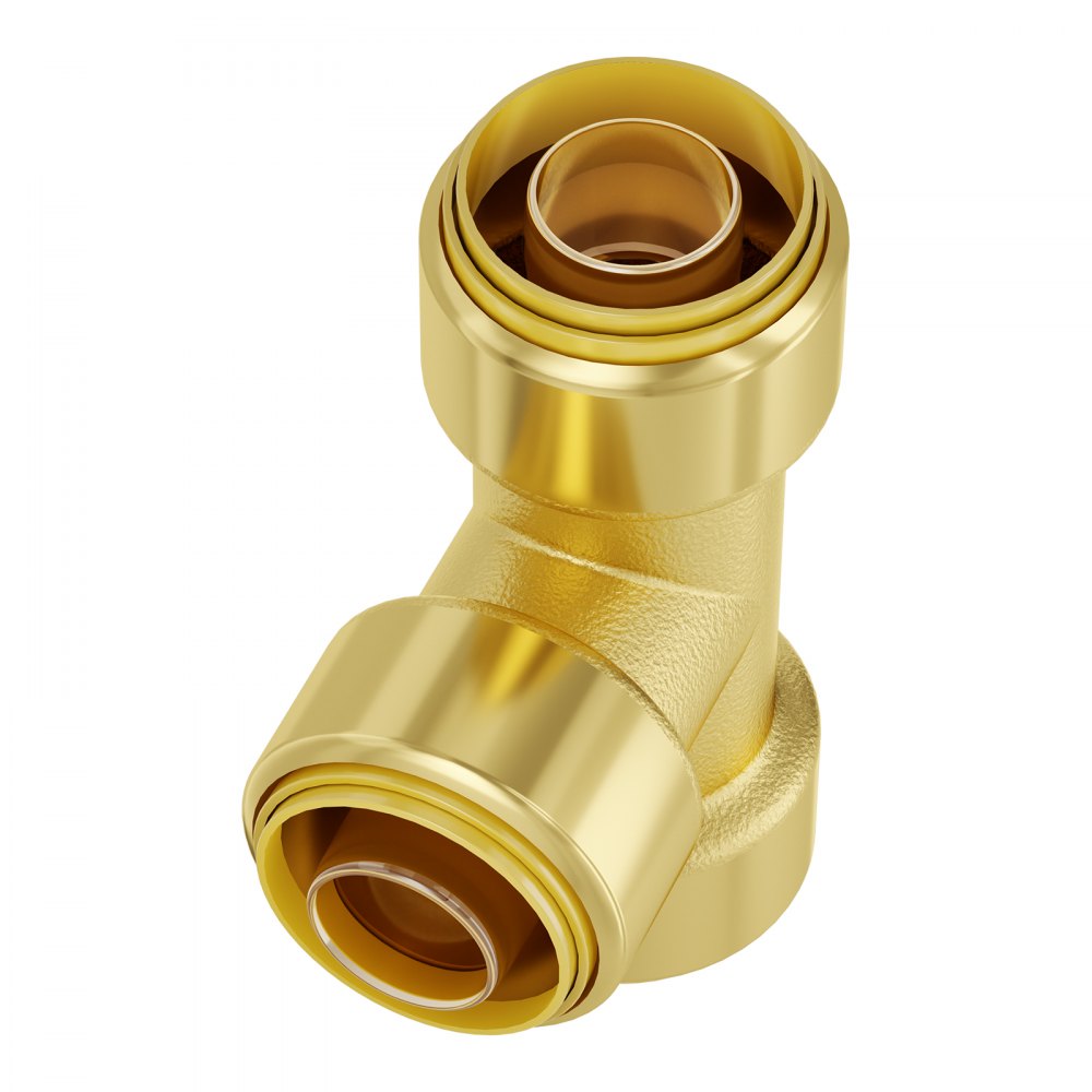VEVOR Pipe Fittings 1/2" 12PCS Tee Brass Push-Fit for Heating/Shower System 