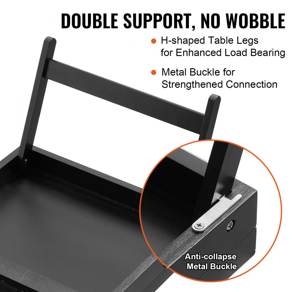 VEVOR Bed Tray Table with Foldable Legs, Bamboo Breakfast Tray for Sofa, Bed, Eating, Snacking, and Working, Adjustable Tabletop Slope Serving Laptop Desk Tray, Portable Food Snack Platter, 20"x12.2" 