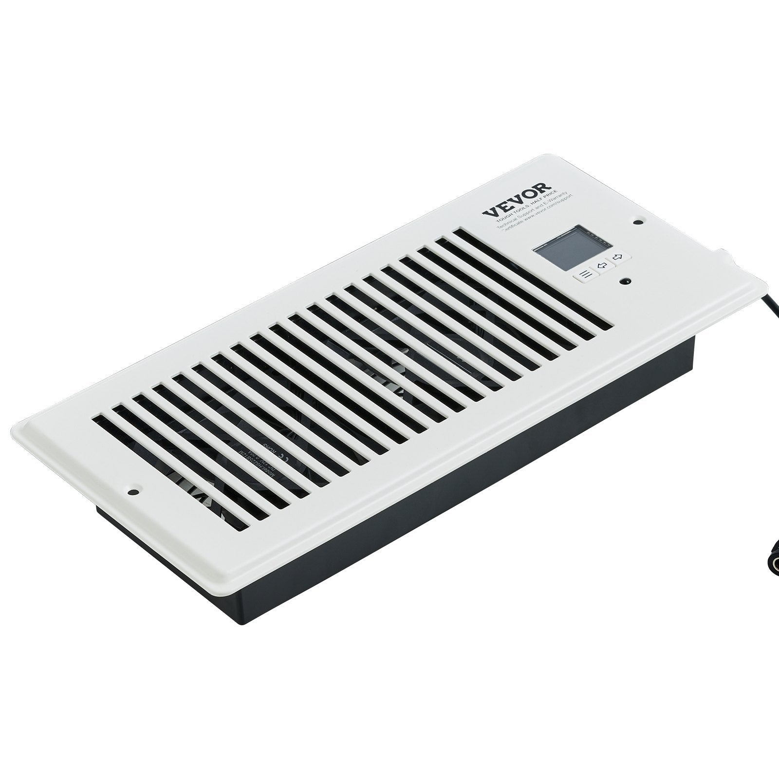 VEVOR Register Booster Fan, Quiet Vent Booster Fan Fits 4” x 10” Register Holes, with Remote Control and Thermostat Control, Adjustable Speed for Heating Cooling Smart Vent, White 