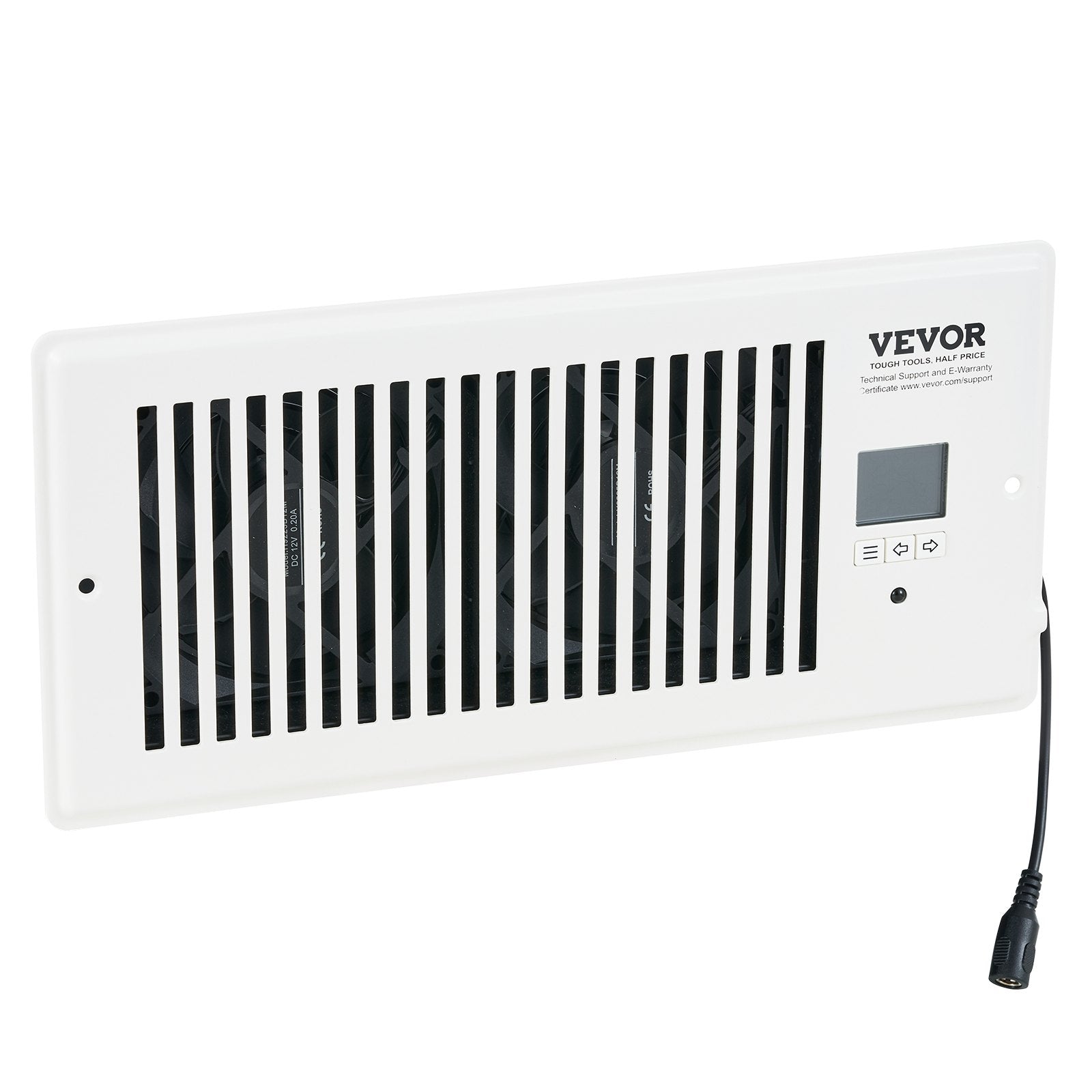 VEVOR Register Booster Fan, Quiet Vent Booster Fan Fits 4” x 10” Register Holes, with Remote Control and Thermostat Control, Adjustable Speed for Heating Cooling Smart Vent, White 