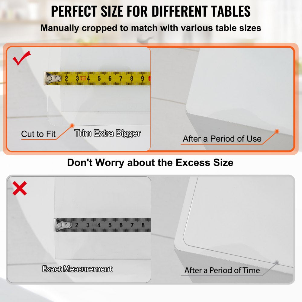 96X42 Inch Plastic Table Pad Thick Crystal Clear Table Cover Protector Rectangular PVC Tablecloth 