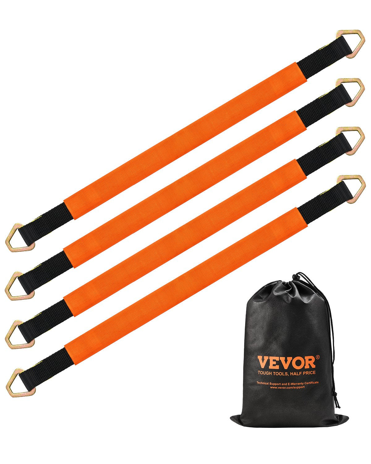 VEVOR Axle Straps Axle Tie Down Straps D Ring 2 in x 3.2 ft for Trailer Truck 