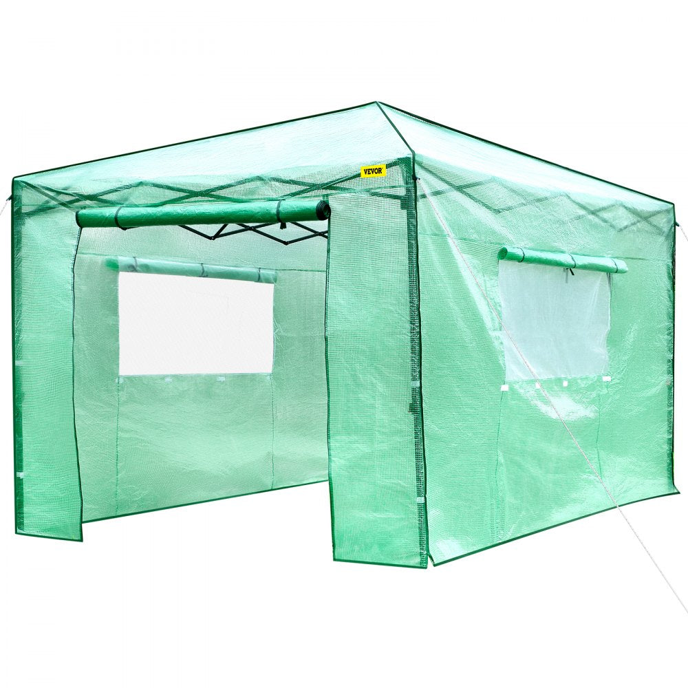 Vevor Walk-in Greenhouse Portable Pop-up Garden 12x8ft W/roll-up Doors & Windows 
