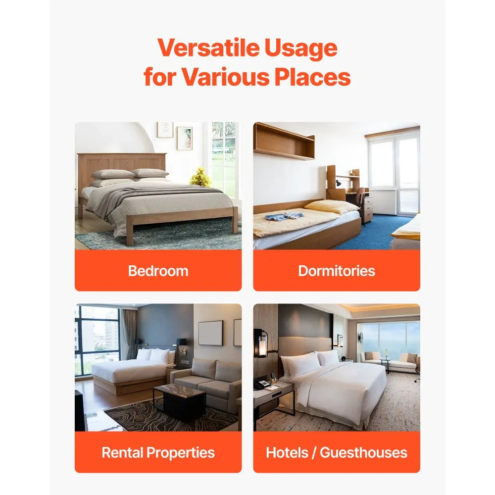 VEVOR Full Size Bunkie Board 0.4" Foldable Bed Board Slats with Connection 8 Pcs