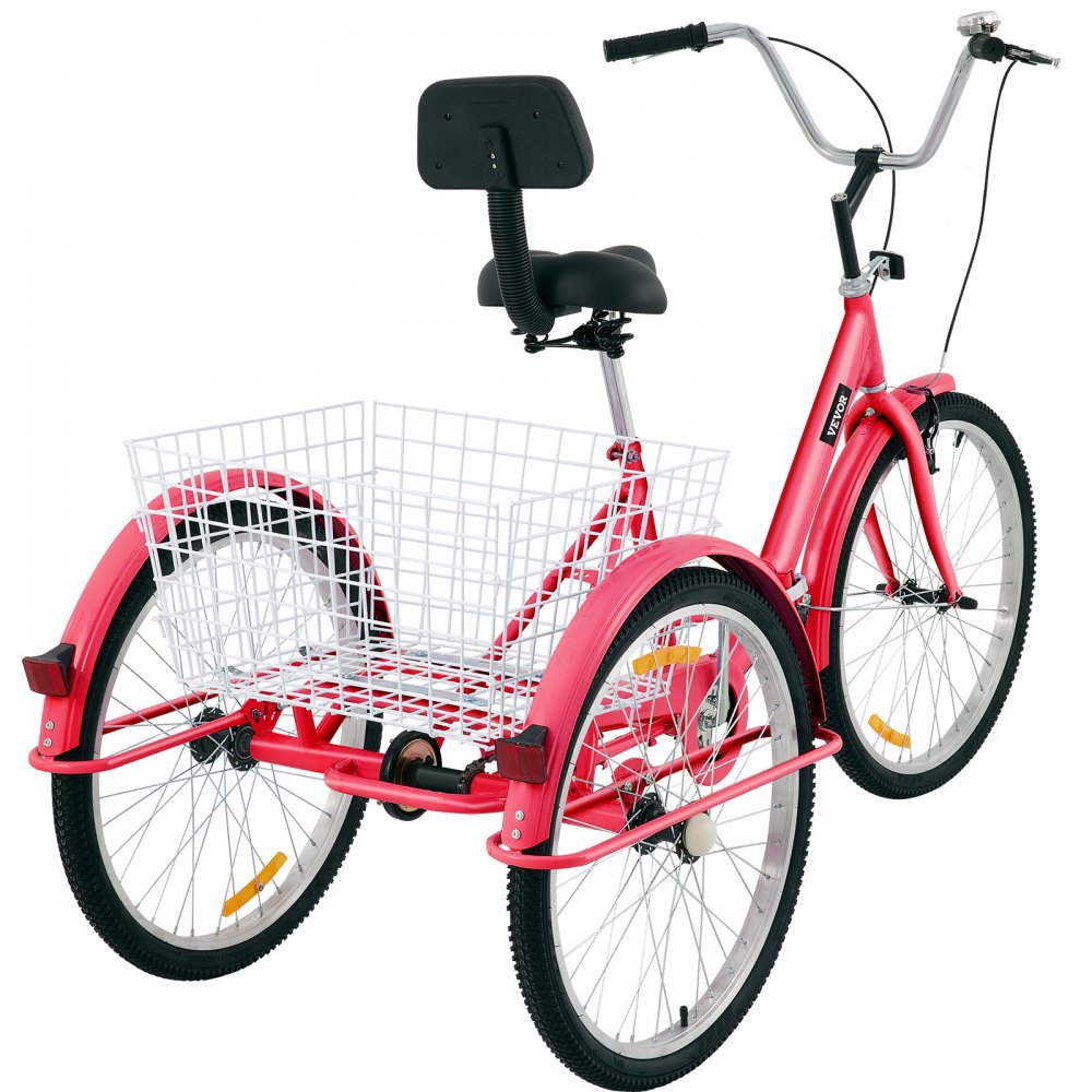 VEVOR Tricycle Adult 24’’ Wheels Adult Tricycle 1-Speed 3 Wheel Bikes For Adults Three Wheel Bike For Adults Adult Trike Adult Folding Tricycle Foldable Adult Tricycle 3 Wheel Bike Trike For Adults 