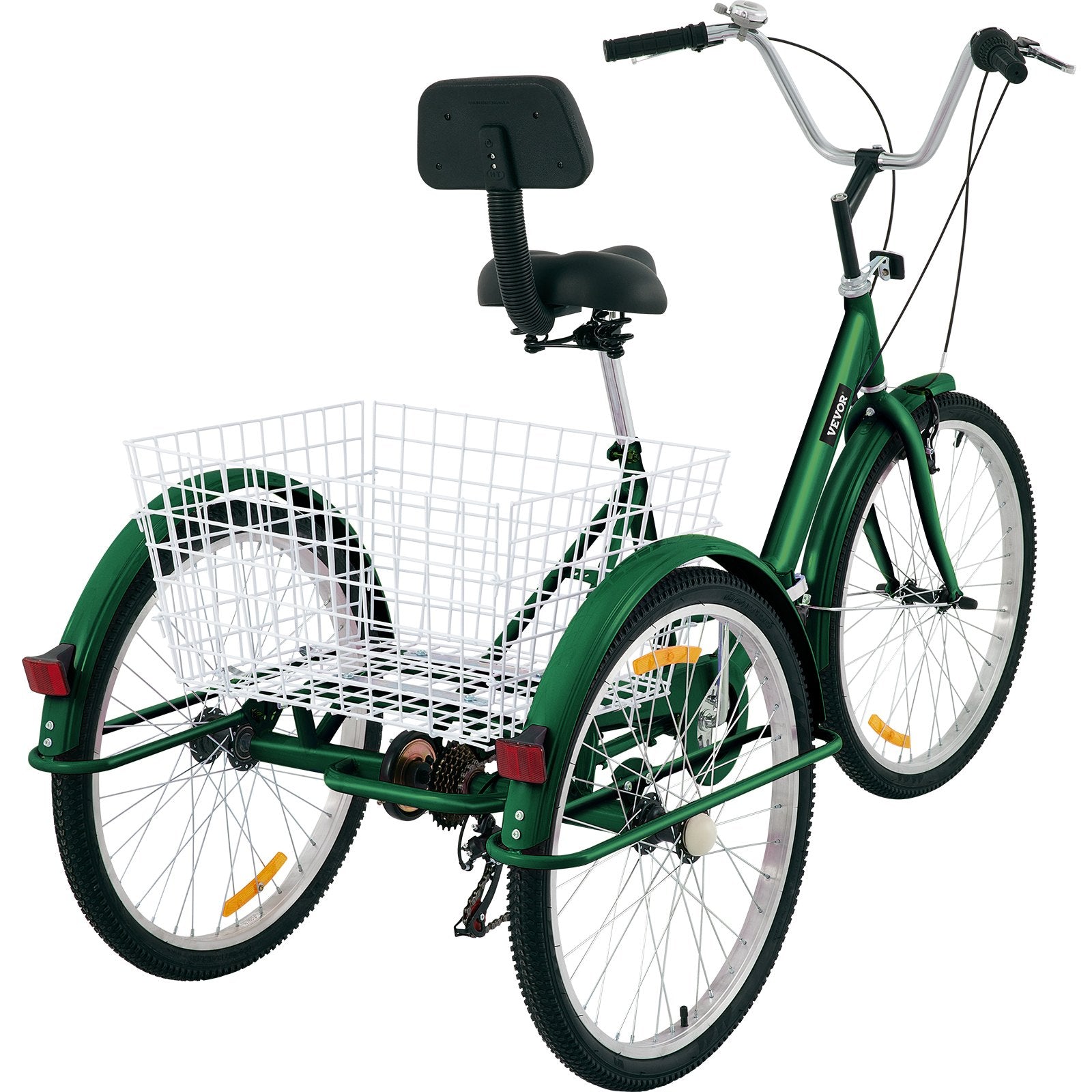 VEVOR Tricycle Adult 24’’ Wheels Adult Tricycle 7-Speed 3 Wheel Bikes For Adults Three Wheel Bike For Adults Adult Trike Adult Folding Tricycle Foldable Adult Tricycle 3 Wheel Bike Trike For Adults 