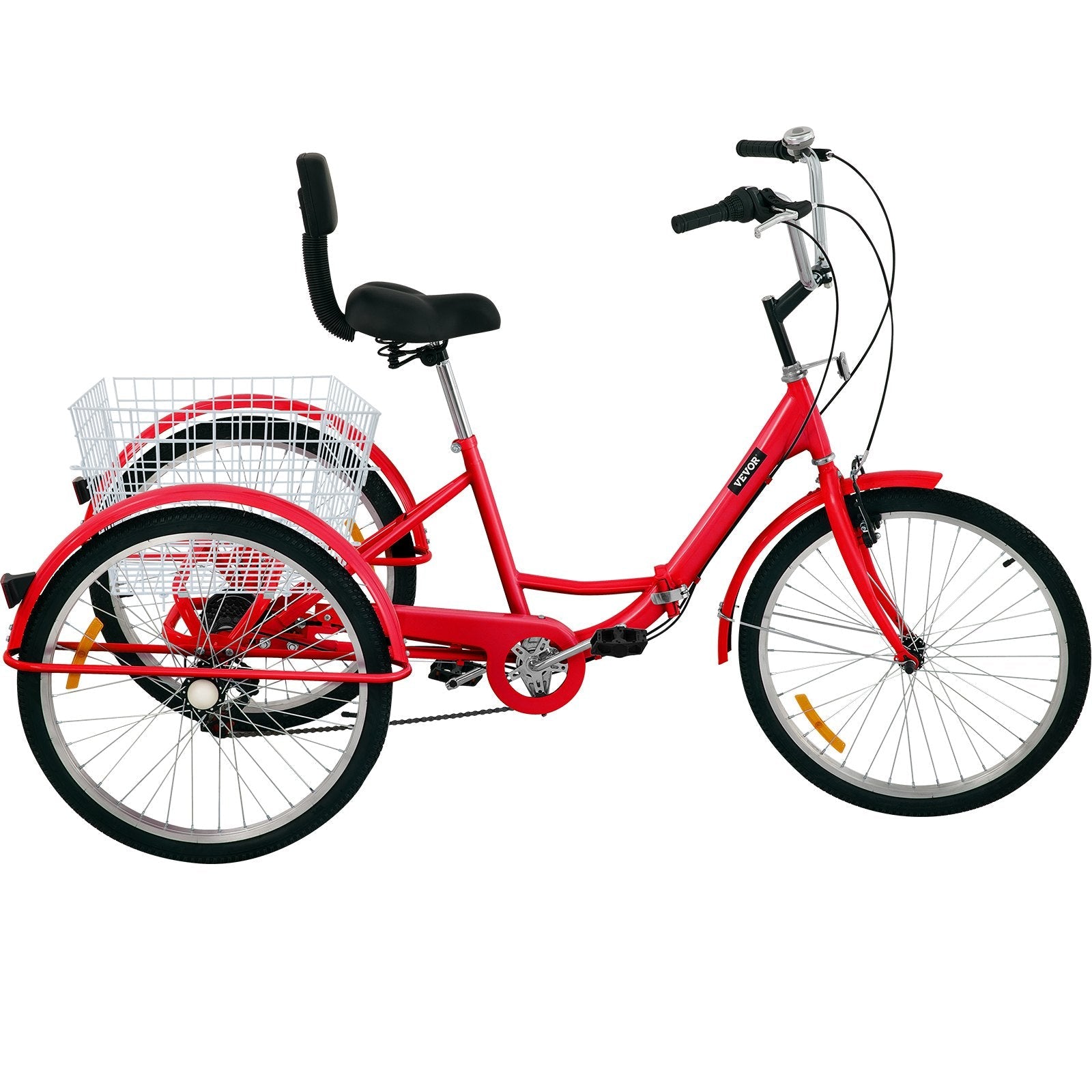 VEVOR Tricycle Adult 26’’ Wheels Adult Tricycle 7-Speed 3 Wheel Bikes For Adults Three Wheel Bike For Adults Adult Trike Adult Folding Tricycle Foldable Adult Tricycle 3 Wheel Bike Trike For Adults 