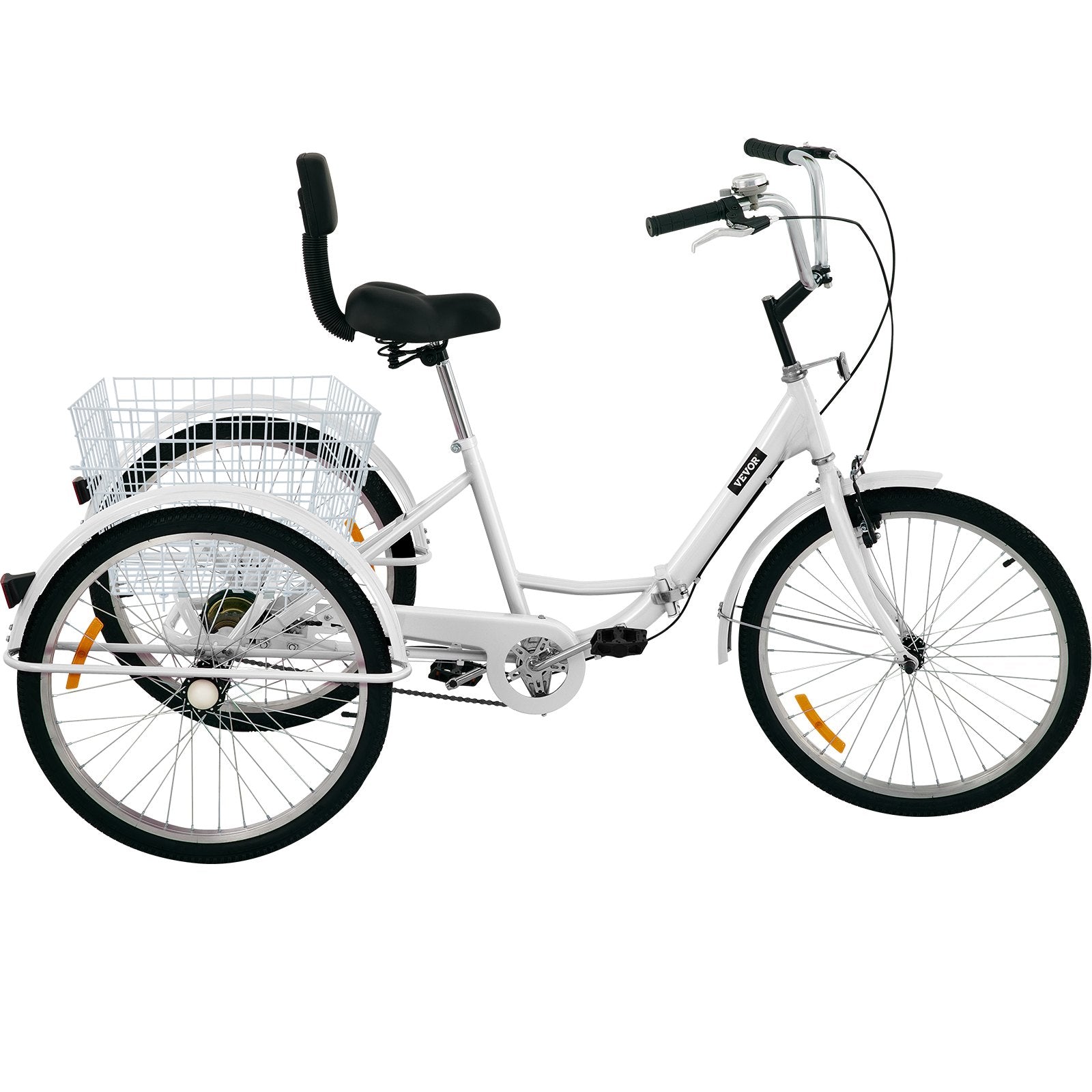 VEVOR Tricycle Adult 26’’ Wheels Adult Tricycle 1-Speed 3 Wheel Bikes For Adults Three Wheel Bike For Adults Adult Trike Adult Folding Tricycle Foldable Adult Tricycle 3 Wheel Bike Trike For Adults 