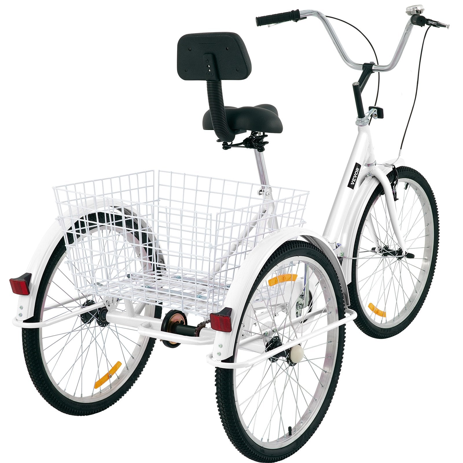 VEVOR Tricycle Adult 26’’ Wheels Adult Tricycle 1-Speed 3 Wheel Bikes For Adults Three Wheel Bike For Adults Adult Trike Adult Folding Tricycle Foldable Adult Tricycle 3 Wheel Bike Trike For Adults 