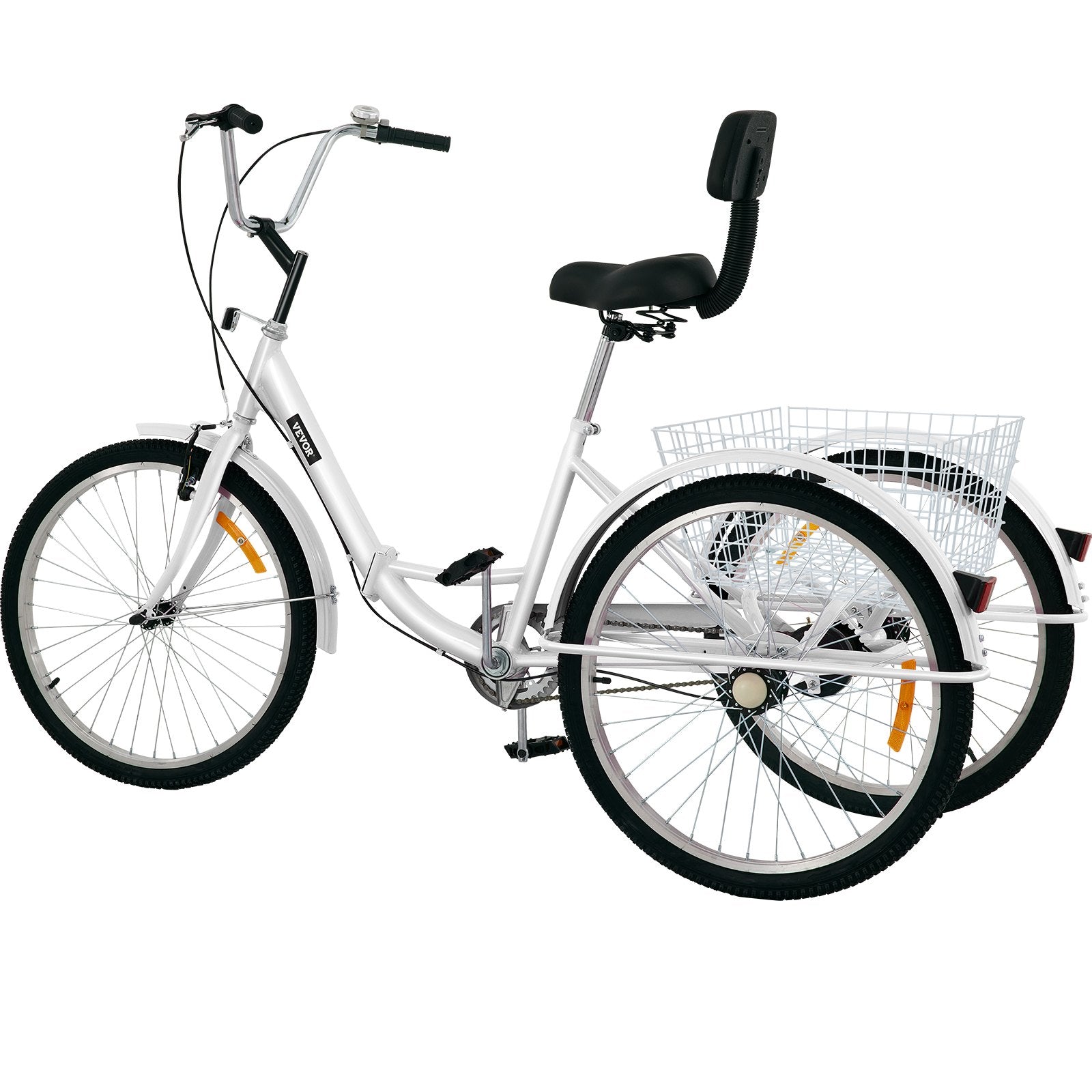 VEVOR Tricycle Adult 26’’ Wheels Adult Tricycle 1-Speed 3 Wheel Bikes For Adults Three Wheel Bike For Adults Adult Trike Adult Folding Tricycle Foldable Adult Tricycle 3 Wheel Bike Trike For Adults 