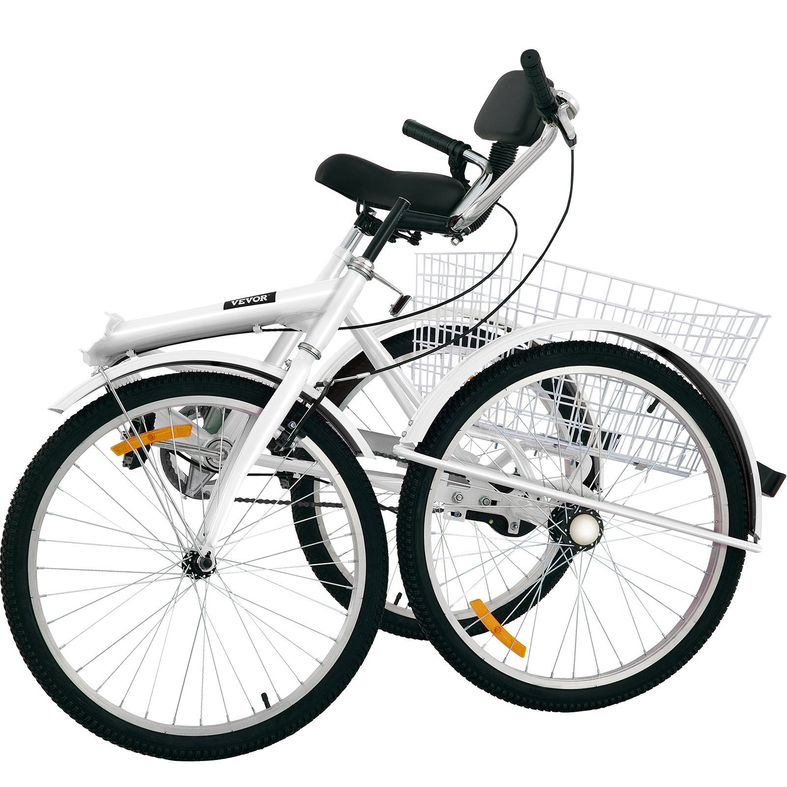 VEVOR Tricycle Adult 26’’ Wheels Adult Tricycle 1-Speed 3 Wheel Bikes For Adults Three Wheel Bike For Adults Adult Trike Adult Folding Tricycle Foldable Adult Tricycle 3 Wheel Bike Trike For Adults 