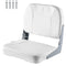 VEVOR Boat Seat, Low Backrest, Folding Fishing Boat Seat with Thickened Sponge Cushion & Waterproof PVC Leather, Aluminum Alloy Hinges, Flip Up Boat Seat for Fishing Boats, Yachts, Ships, White