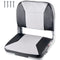 VEVOR Boat Seat, Low Backrest, Folding Fishing Boat Seat with Thickened Sponge Cushion & Waterproof PVC Leather, Aluminum Alloy Hinges, Flip Up Boat Seat for Fishing Boats, Yachts, Ships, Black & Grey