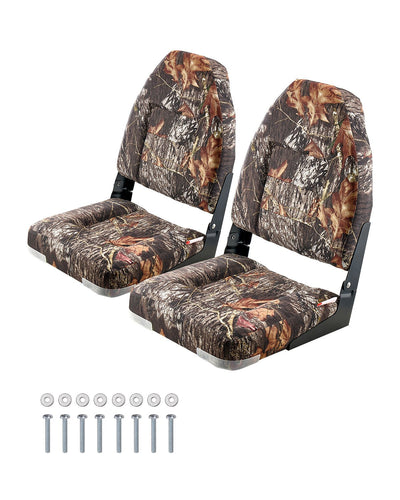 VEVOR Boat Seat High Backrest Flip Up Boat Seat Sponge Cushion Camouflage 