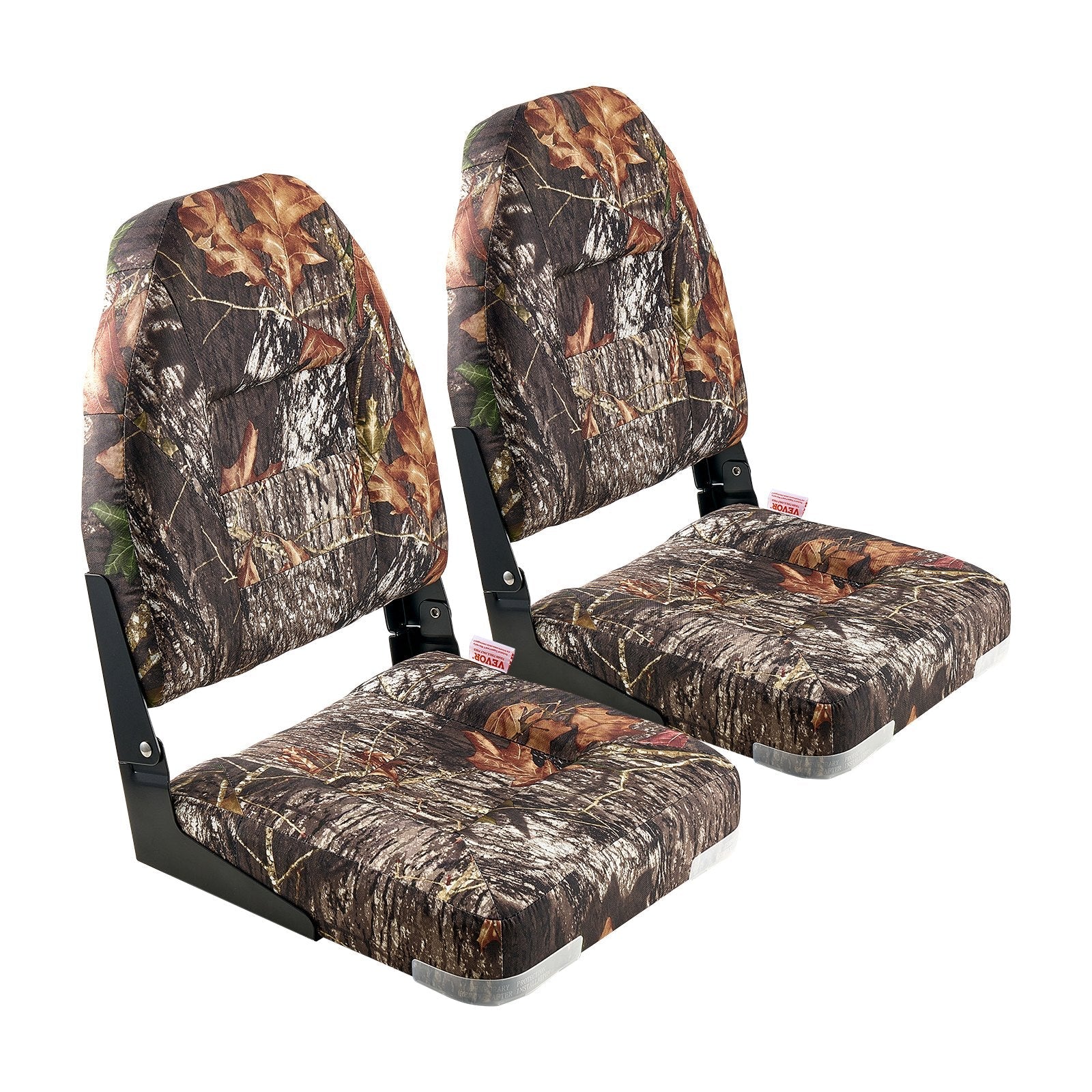 VEVOR Boat Seat High Backrest Flip Up Boat Seat Sponge Cushion Camouflage 
