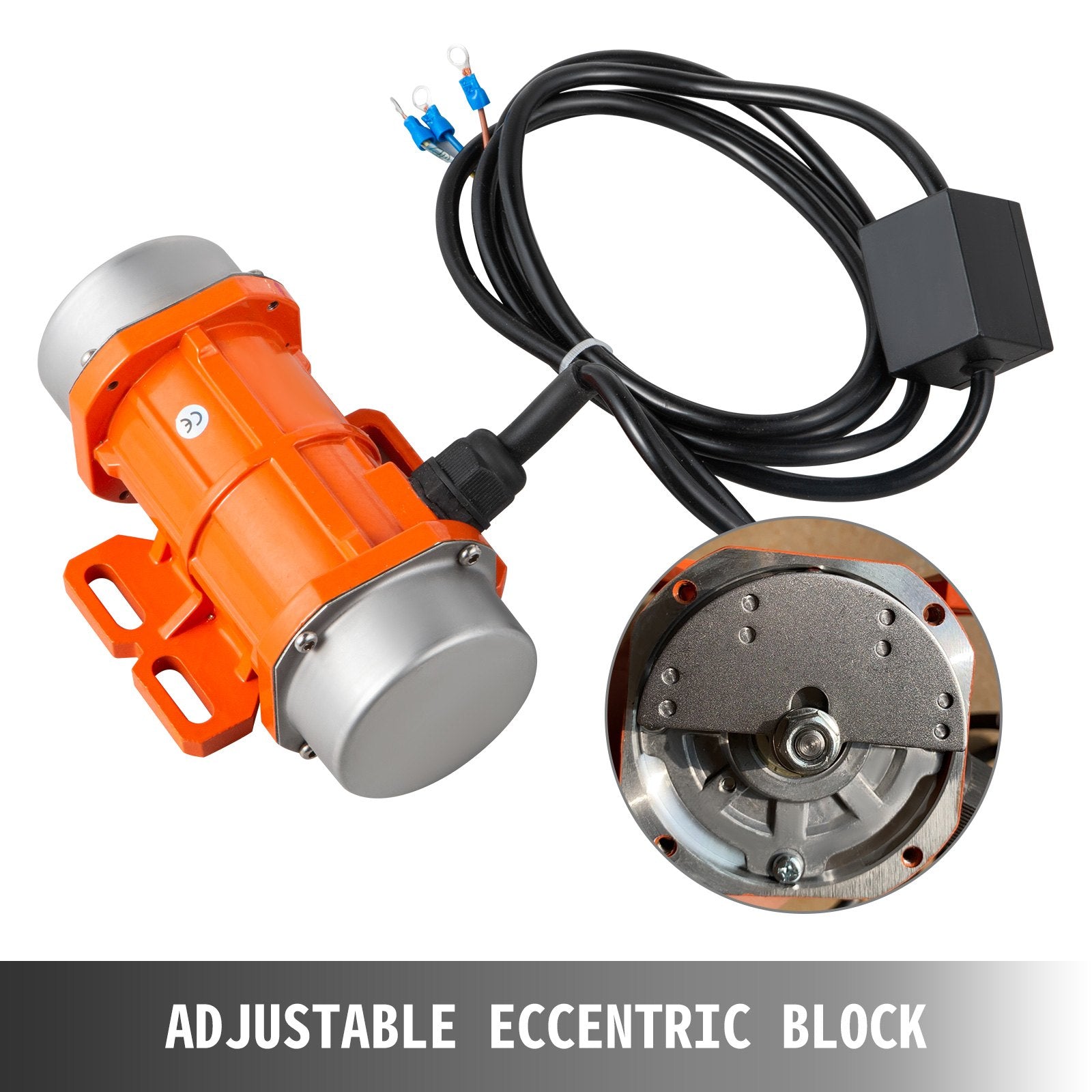 VEVOR AC Concrete Vibrator 110V, Motor Vibrating Motor 40W Single Phase AC Electric Vibrating Motor Aluminum Alloy Case 3600rpm Asynchronous Vibration Motor 2M Cable Concrete Vibrator IP65 Waterproof 