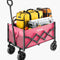 VEVOR Collapsible Wagon Carts 120L & 225LBS Heavy Duty Folding Garden Cart Pink