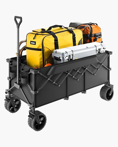 VEVOR Extended Folding Wagon Carts 300L&450LB Heavy Duty Collapsible Garden Cart 