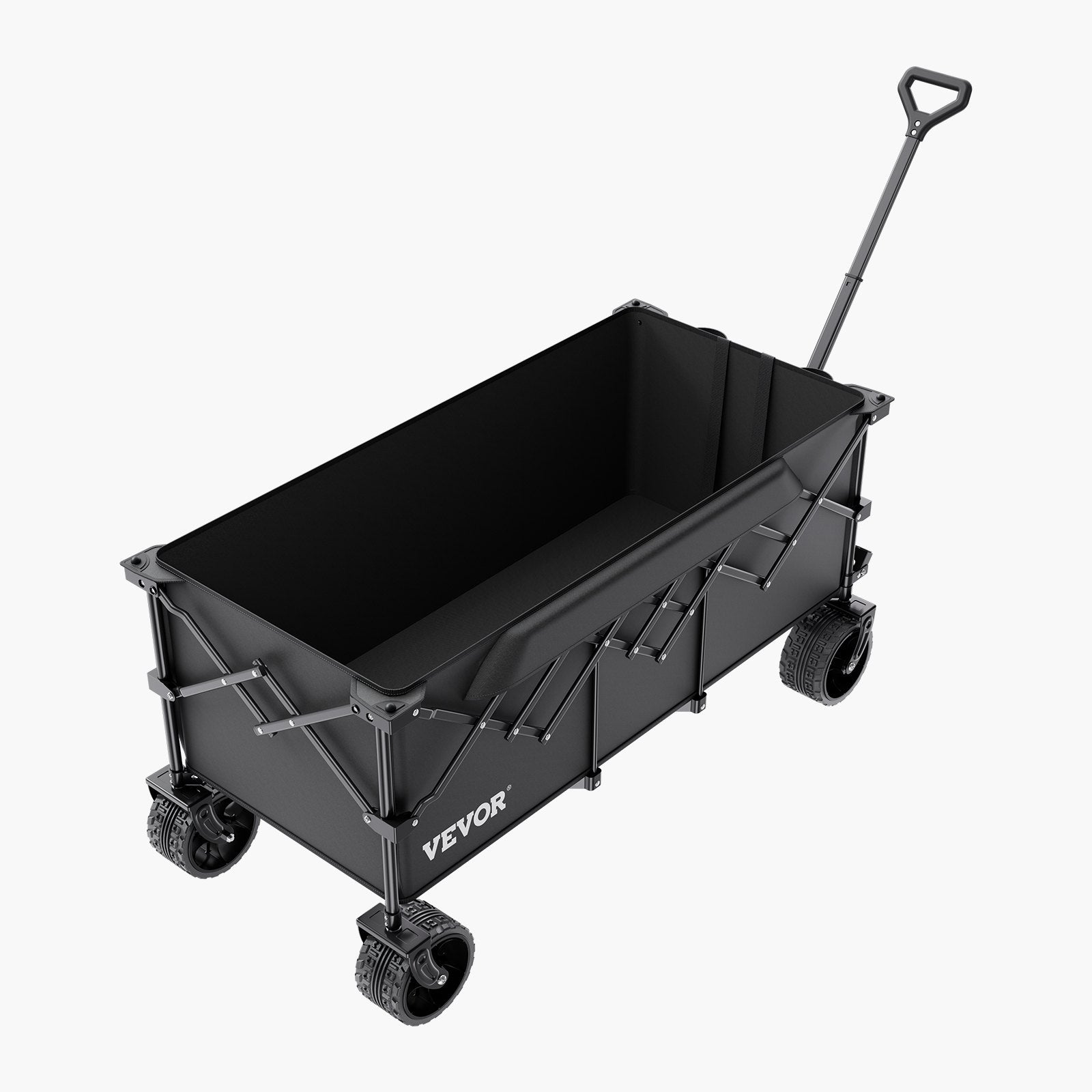 VEVOR Extended Folding Wagon Carts 300L&450LB Heavy Duty Collapsible Garden Cart 