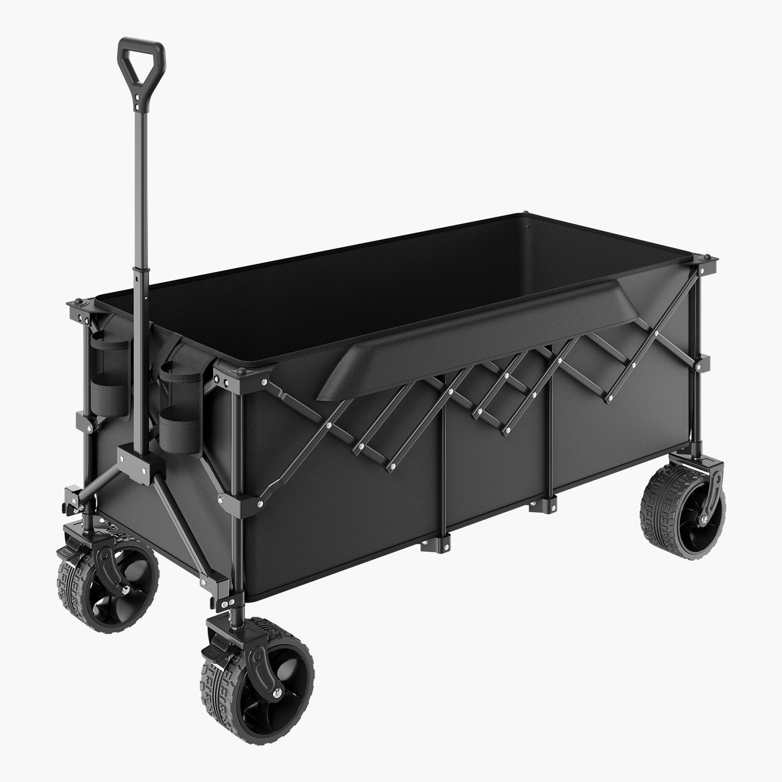 VEVOR Extended Folding Wagon Carts 300L&450LB Heavy Duty Collapsible Garden Cart 