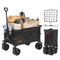 VEVOR Collapsible Folding Wagon, 113 L Beach Wagon Cart with All-Terrain Wheels, Heavy Duty Folding Wagon Cart Max 250 lbs with Drink Holders, Sports Wagon for Camping, Shopping, Garden