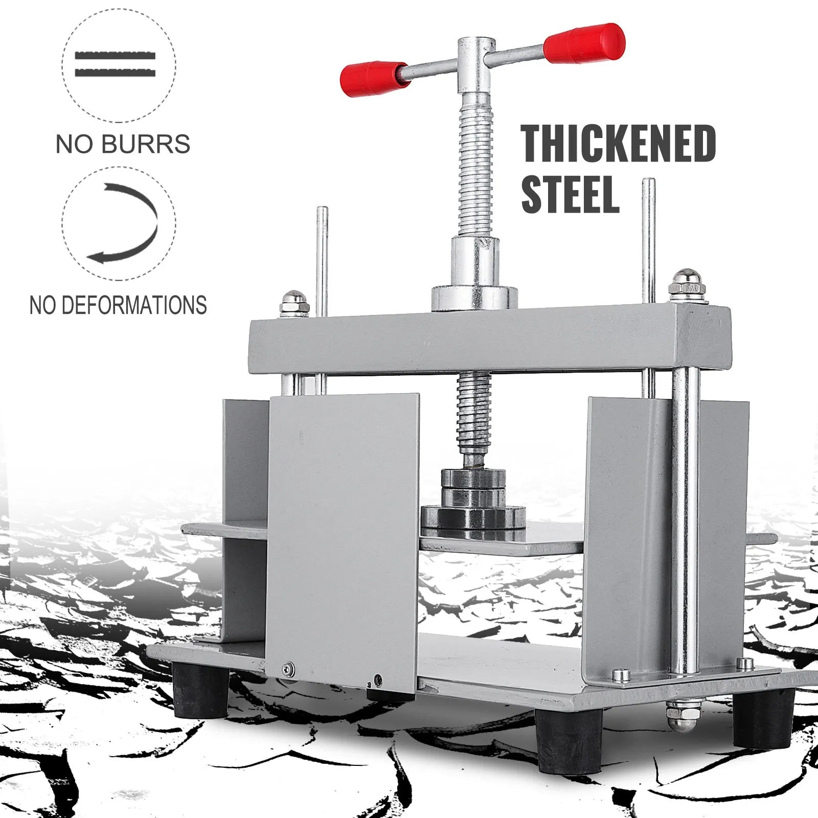 VEVOR Manual Paper Press Machine, 12x8.6 inch for A4 Sized Papers Flatting Machine, 10cm Thickness Steel Frame Manual Flat Paper Press Machine, Papermaking Book Press