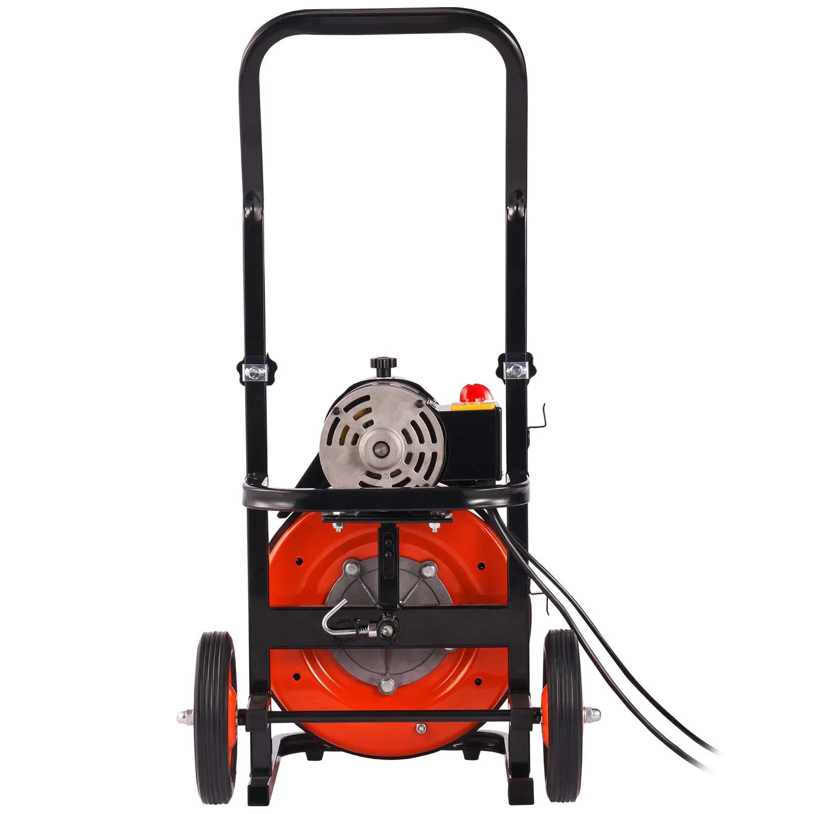 VEVOR Drain Cleaner Machine 75 FT X 1/2 Inch, Sewer Snake Machine Auto Feed, Drain Cleaning Machine with 4 Cutter & Air-Activated Foot Switch for 1" to 4" Pipes