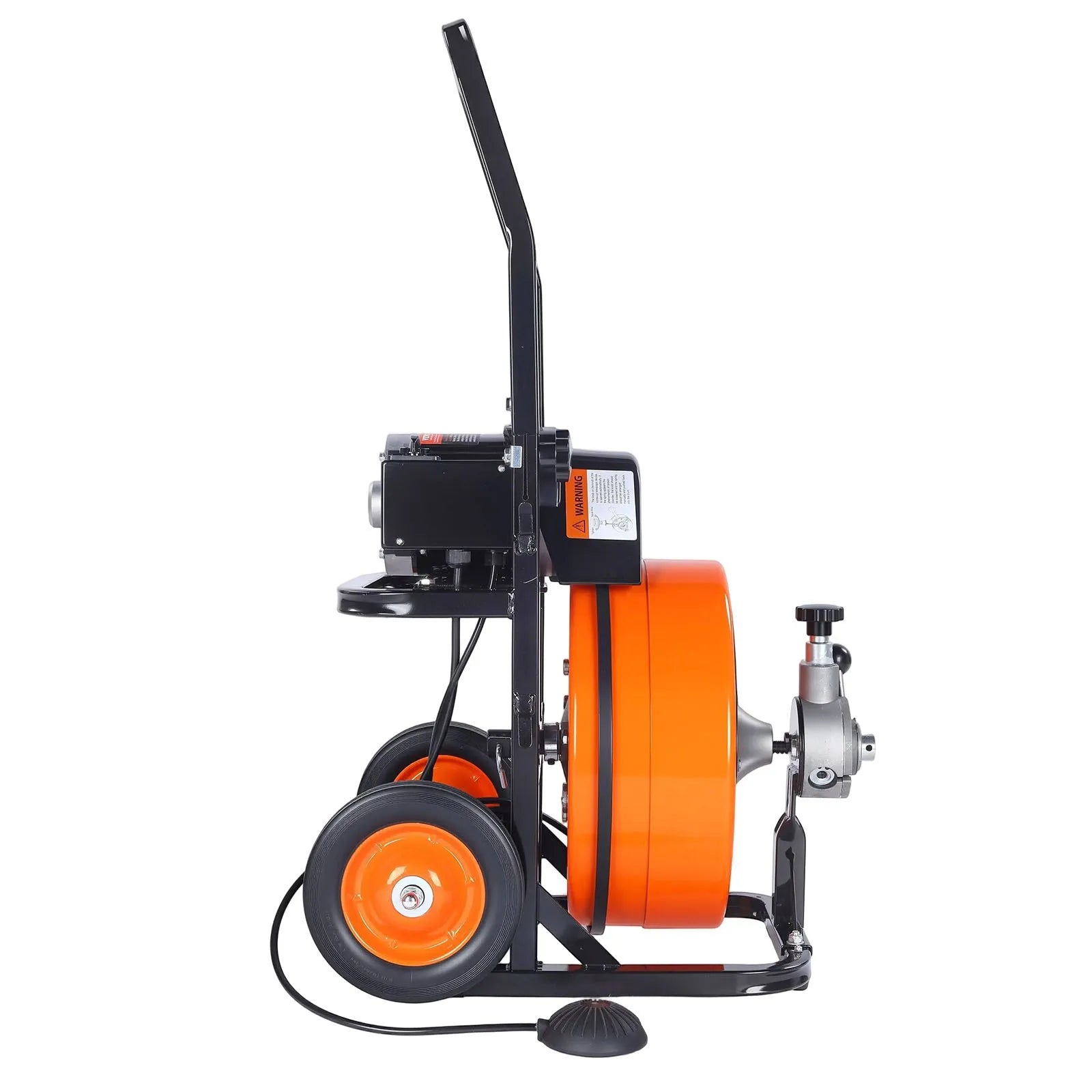 VEVOR Drain Cleaner Machine 50 FT X 3/8 Inch, Sewer Snake Machine Auto Feed, Drain Cleaning Machine with 4 Cutter & Air-activated Foot Switch for 1" to 4" Pipes
