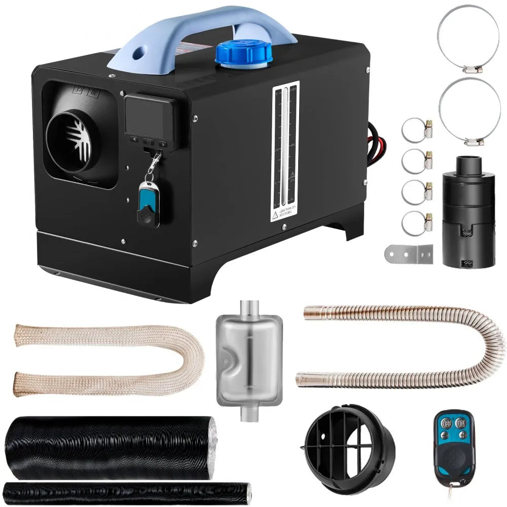 8KW 12V Diesel Air Heater with Black LCD Display and Remote Control